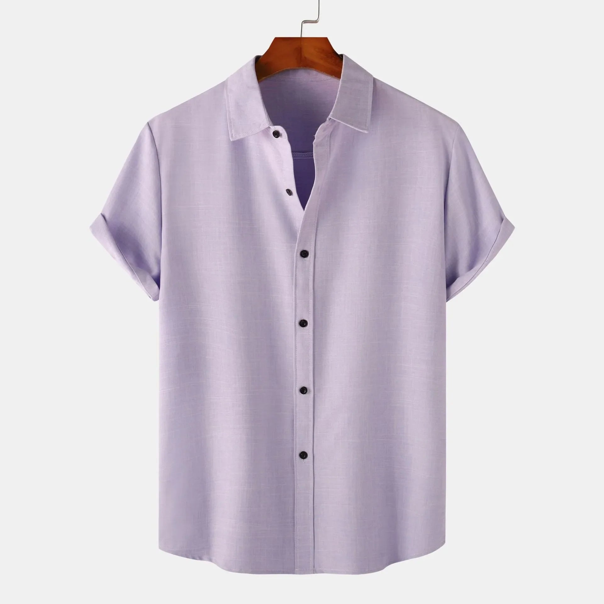 Men's Plus Size Casual Short Sleeve Button-Up Shirt