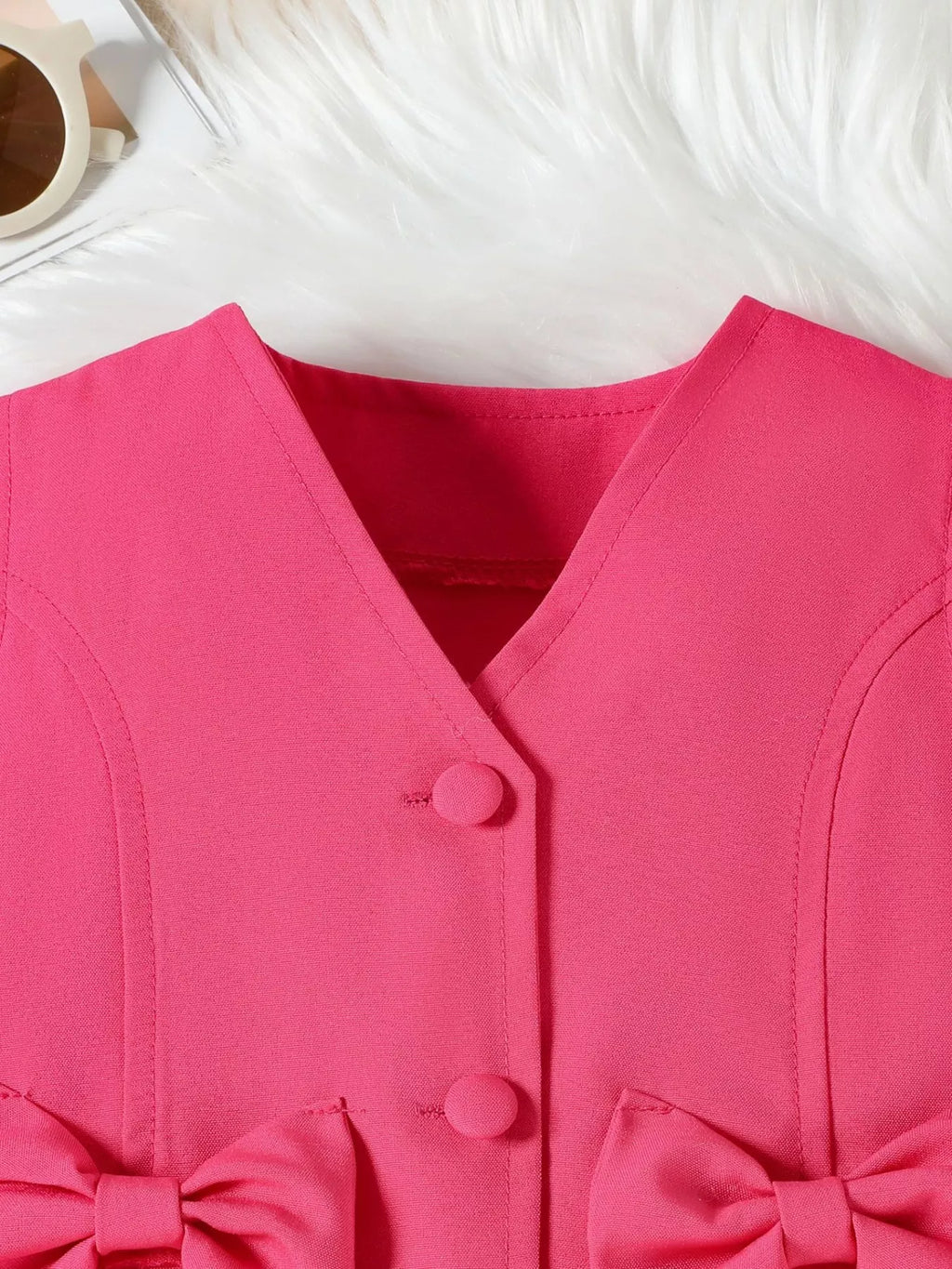 Children's Bowknot Vest & Pleated Skirt Set
