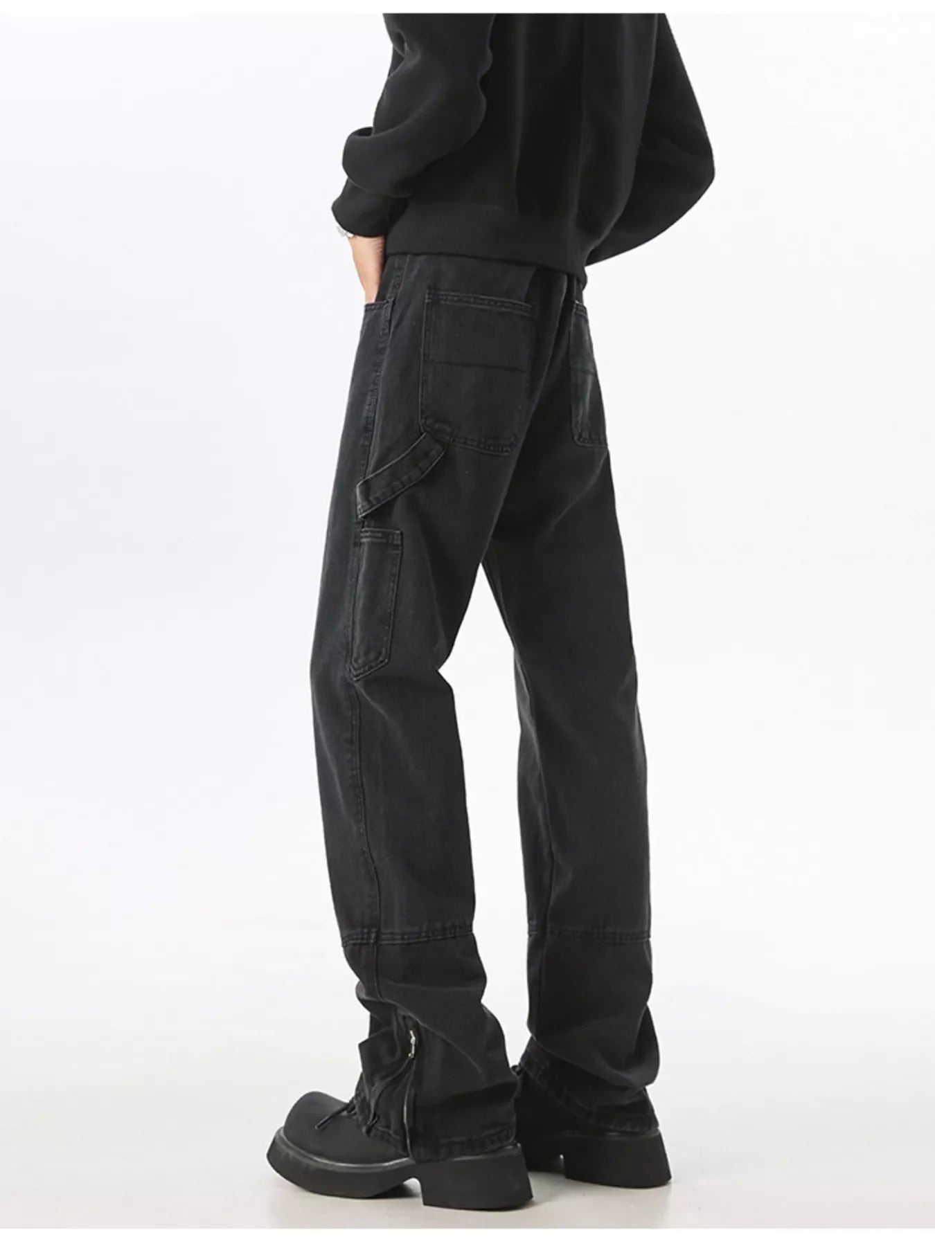 Men's Washed Wide Leg Jeans