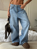 Wide Leg Washed Jeans