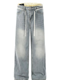 Men's Washed Wide-Leg Jeans