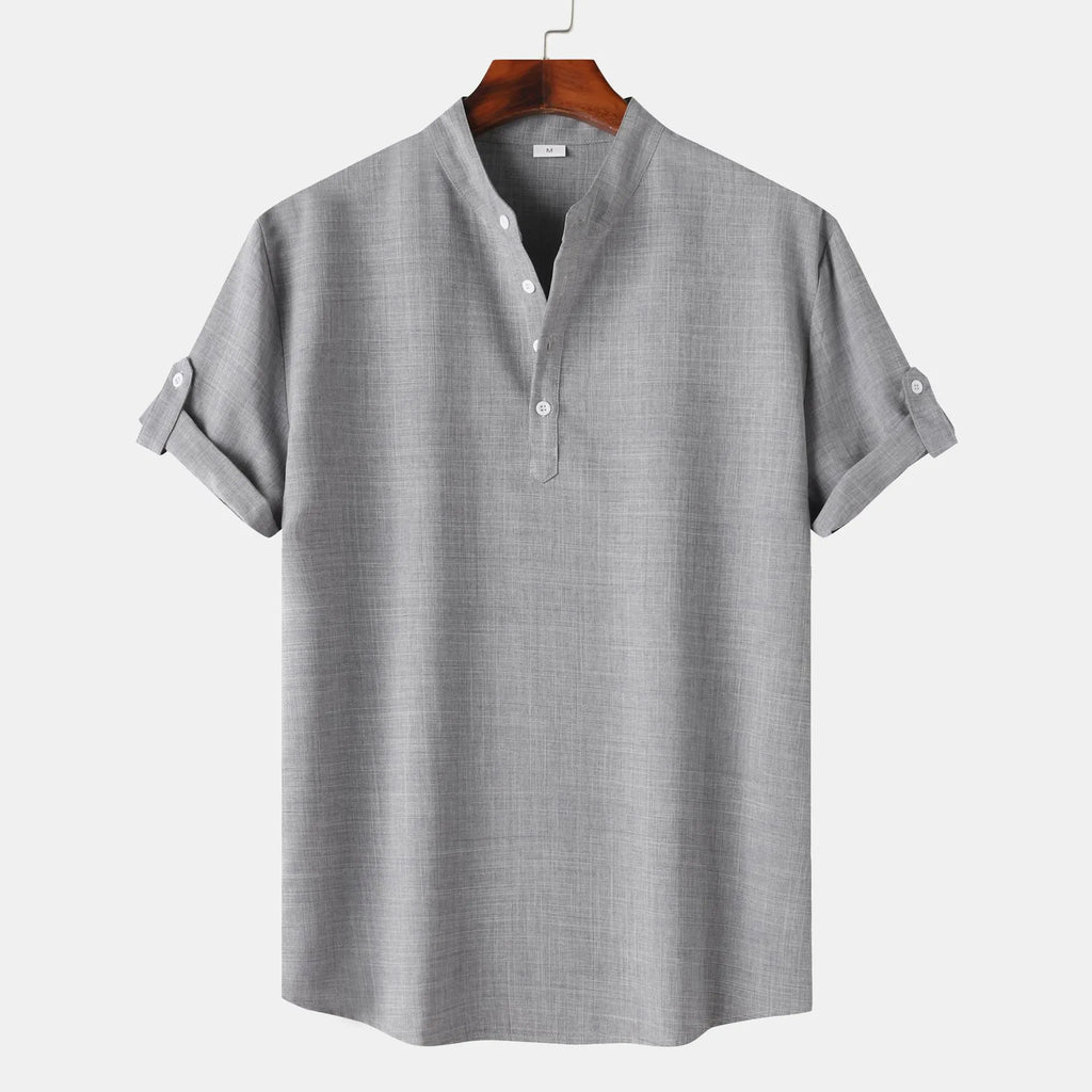 Men's Button Detail Short Sleeve Blouse
