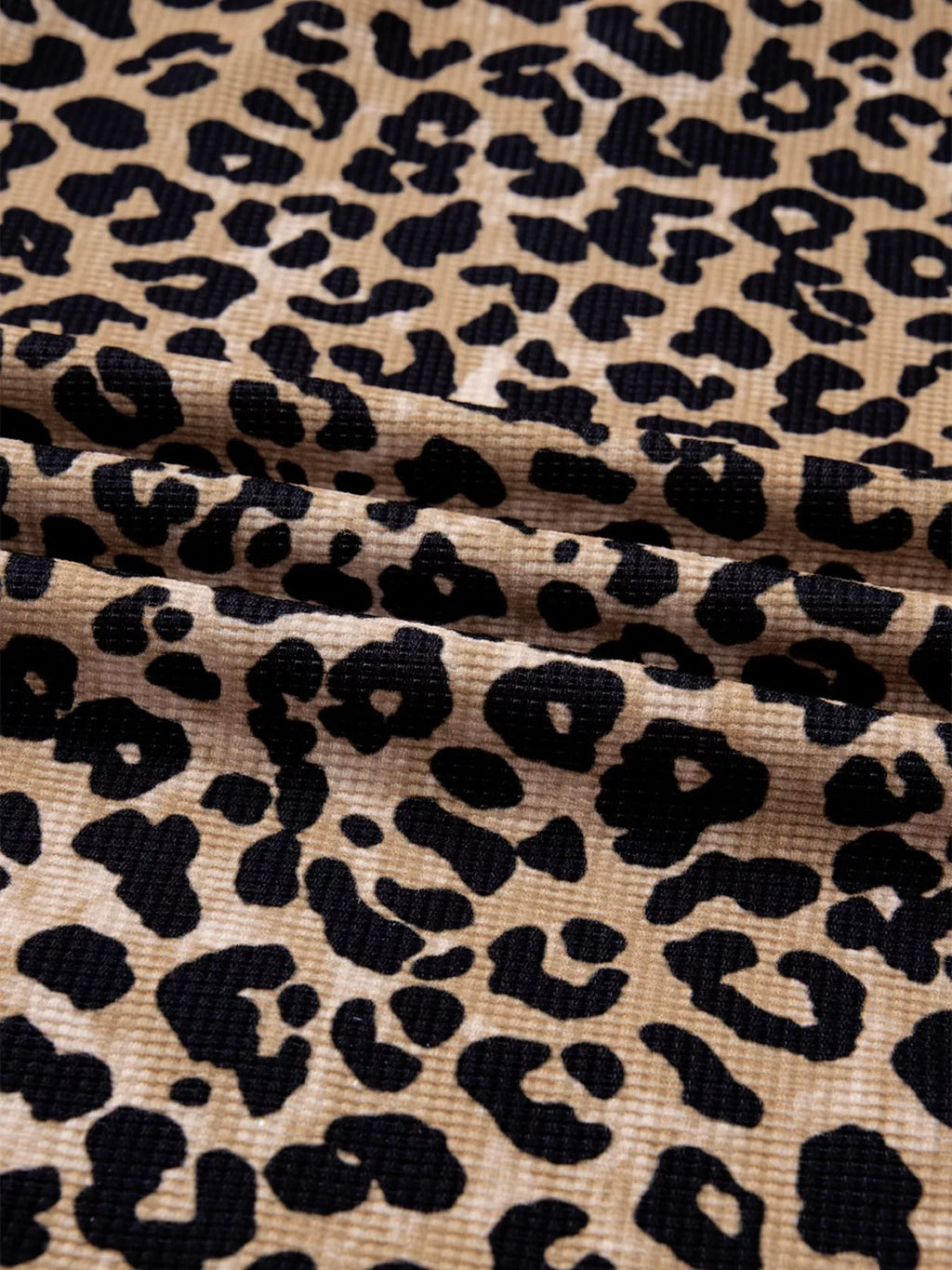 Leopard Print Long Sleeve Hoodie with Pocket