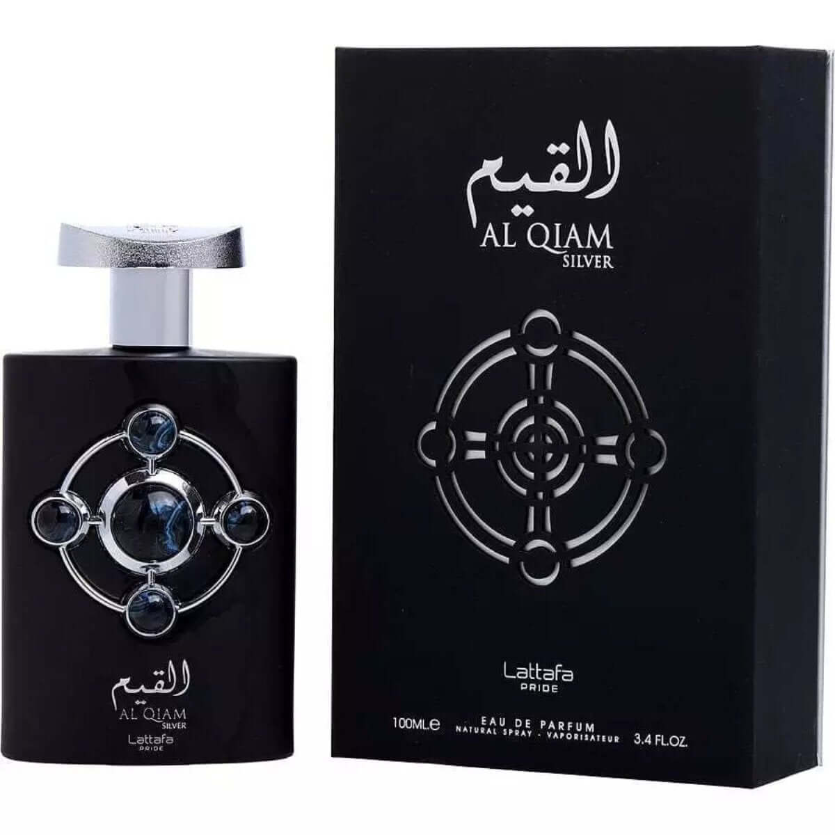 Lattafa Pride Al Qiam Silver for Men Eau De Parfum Spray 3.4 oz