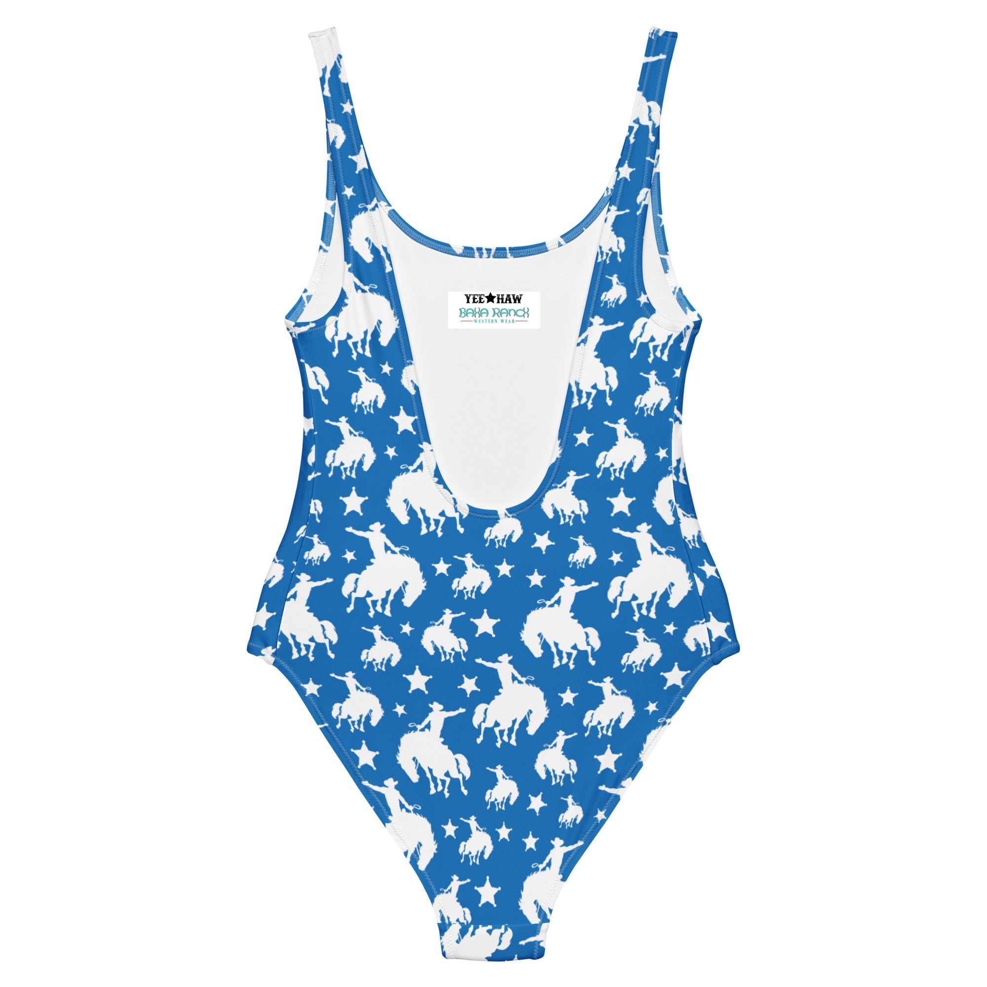 Baha Ranch Yeehaw Blue Rodeo Cowboy One-Piece Swimsuit