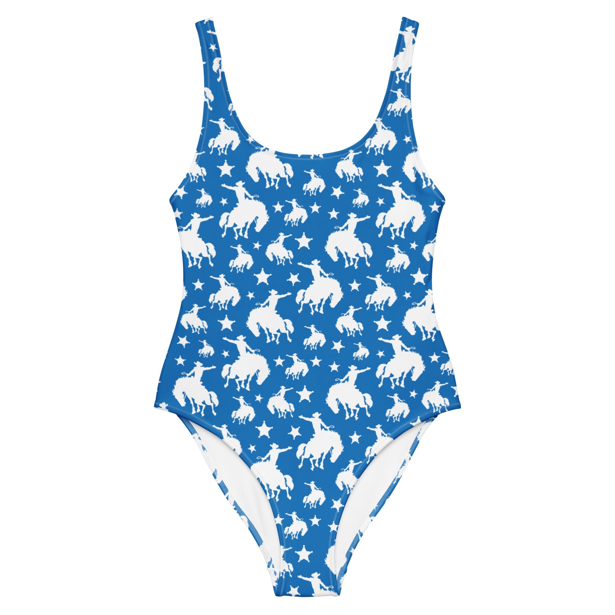 Baha Ranch Yeehaw Blue Rodeo Cowboy One-Piece Swimsuit