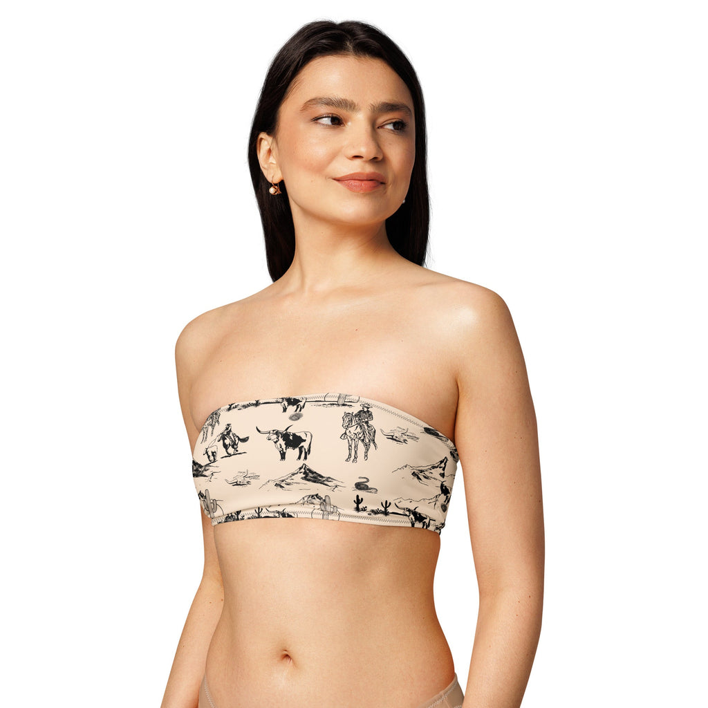 Baha Ranch YEEHAW Cowboy Ranch Recycled bandeau bikini top