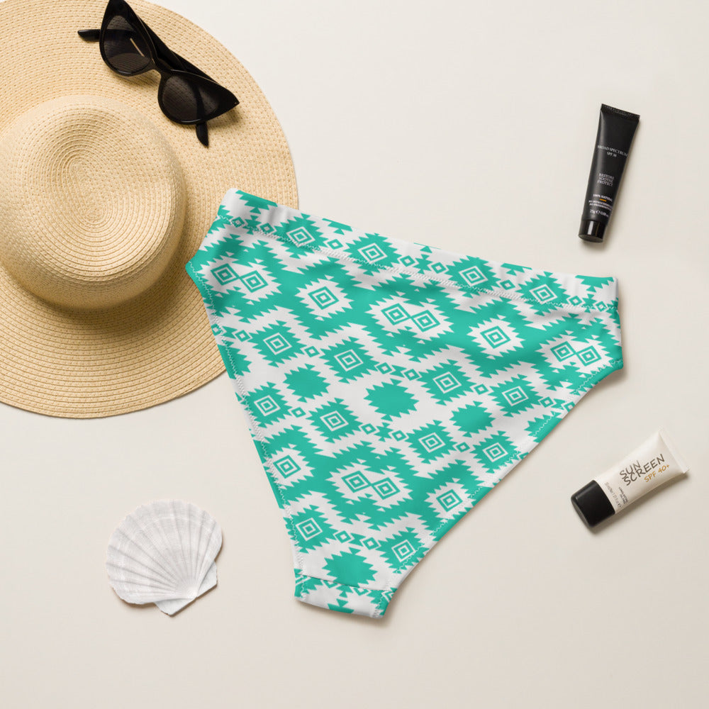 Baha Ranch Yeehaw Turquoise Aztec Bikini Bottom