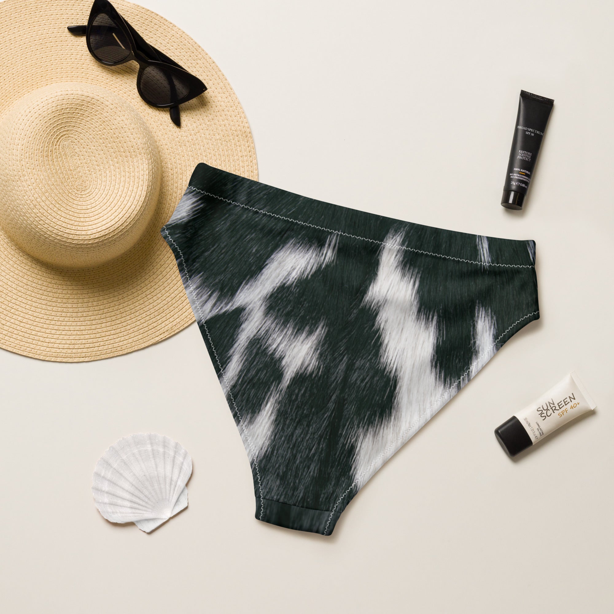 Baha Ranch Yeehaw Cow Print Bikini Bottom