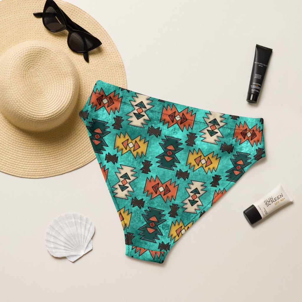 Baha Ranch Yeehaw Turquoise Aztec Bikini Bottom