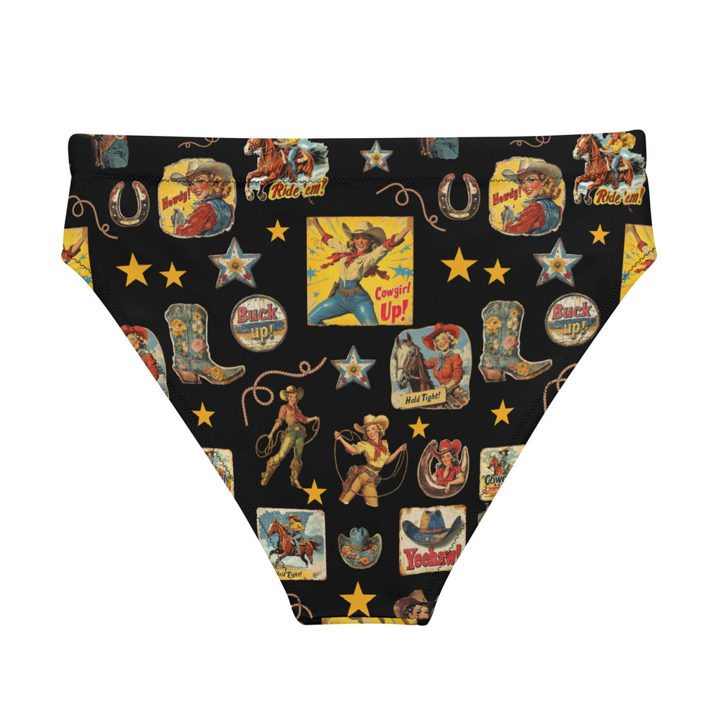 Baha Ranch Yeehaw Vintage Cowgirl Collage Bikini Bottom