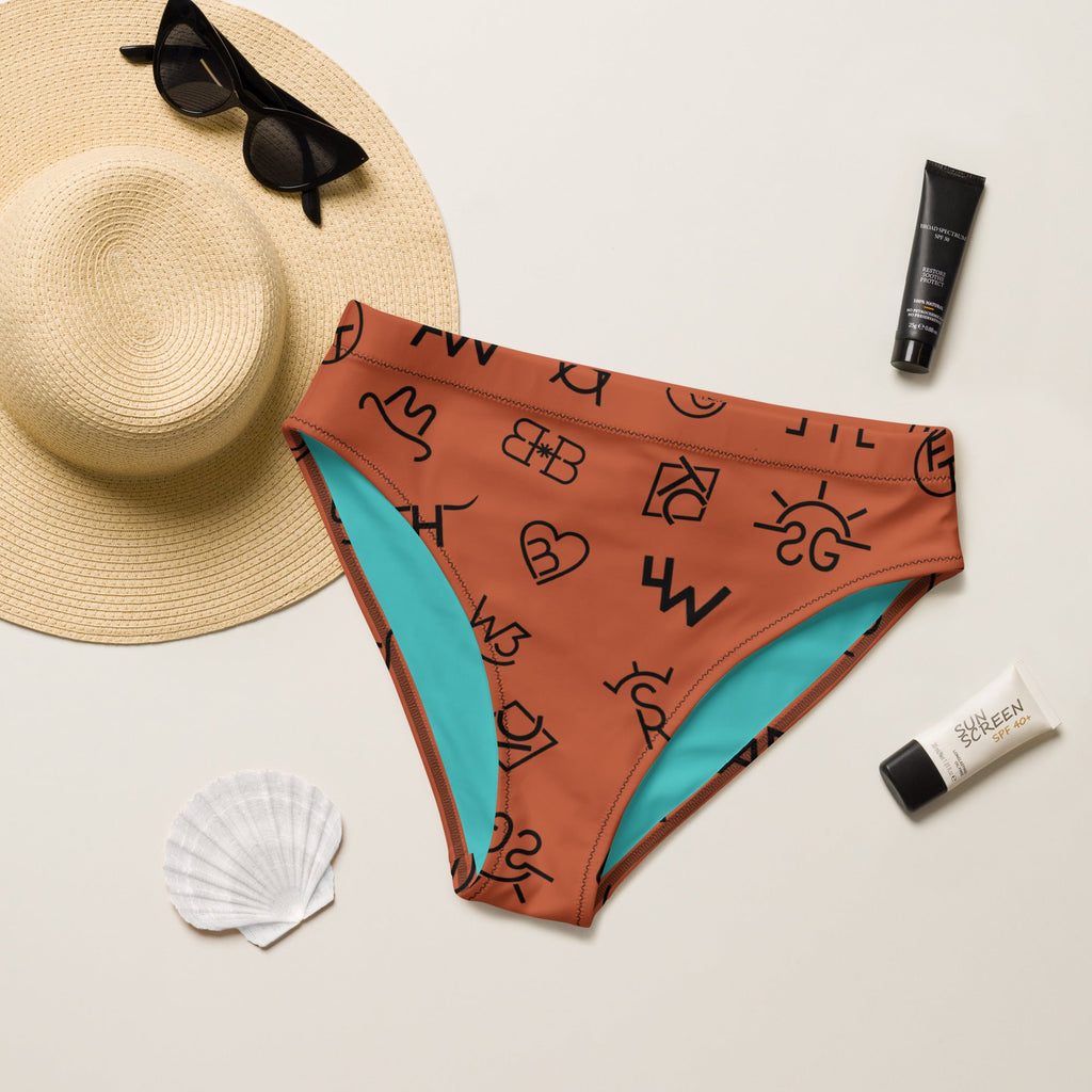 Baha Ranch Yeehaw Brown Cattle Brands Bikini Bottom