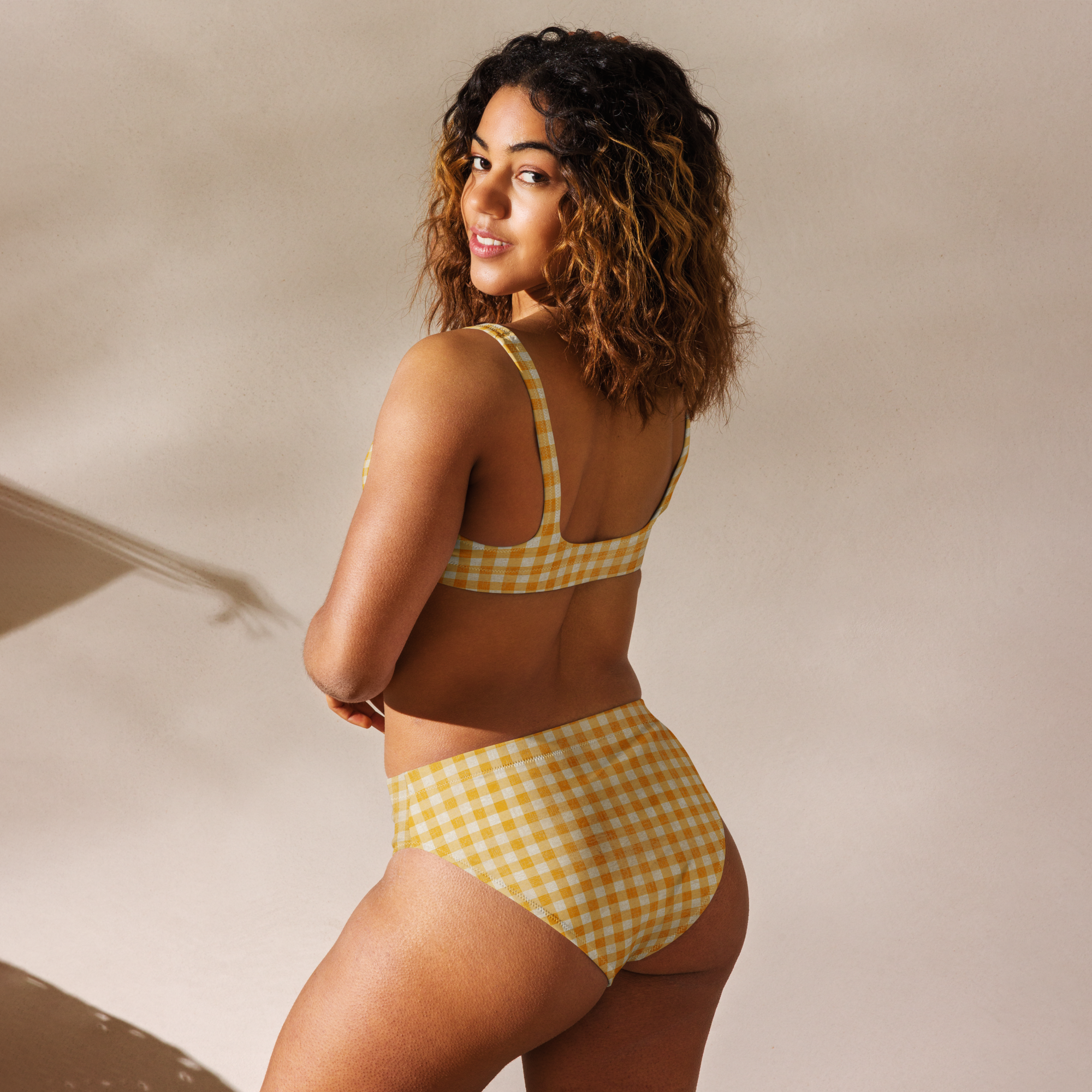 Baha Ranch Yeehaw Yellow Gingham Print Bikini