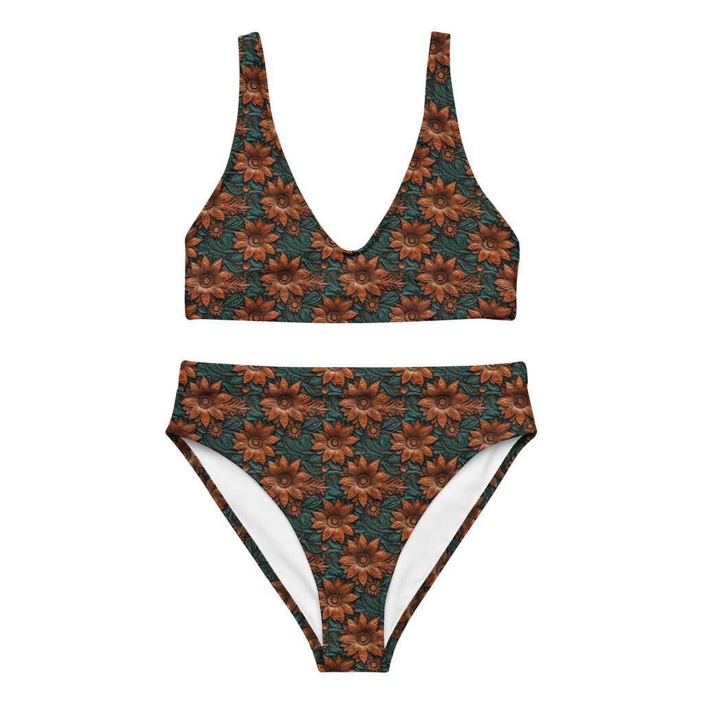 Baha Ranch Yeehaw Floral Leather Print Bikini