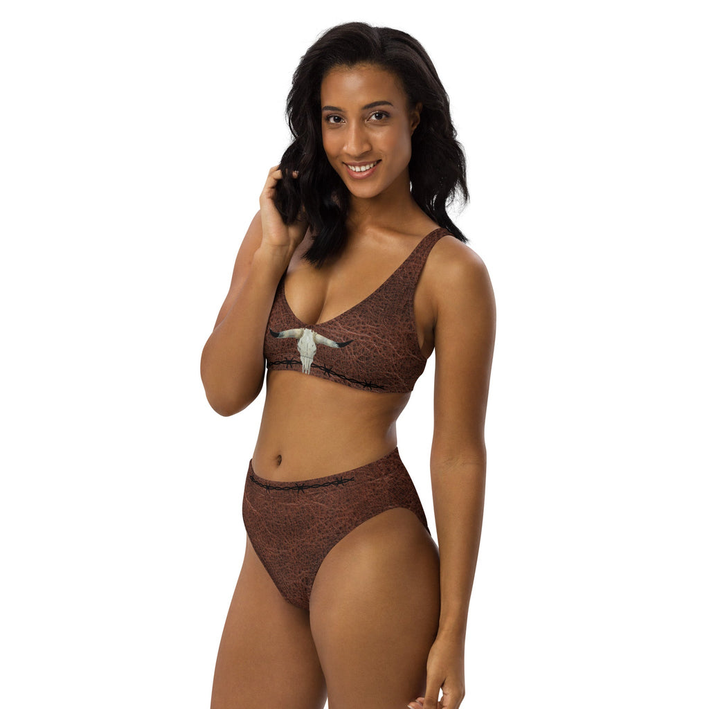 Baha Ranch Yeehaw White Bull Skull Bikini