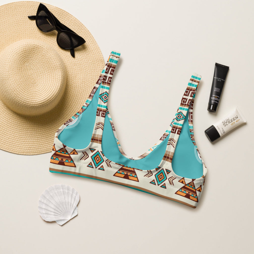 Baha Ranch Yeehaw Turquoise Teepee Bikini Top