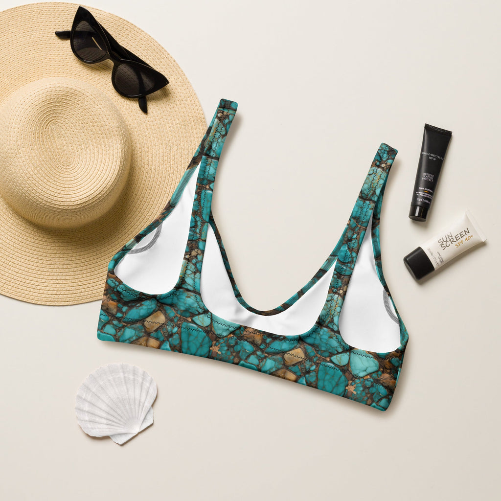 Baha Ranch Yeehaw All Turquoise Bikini Top