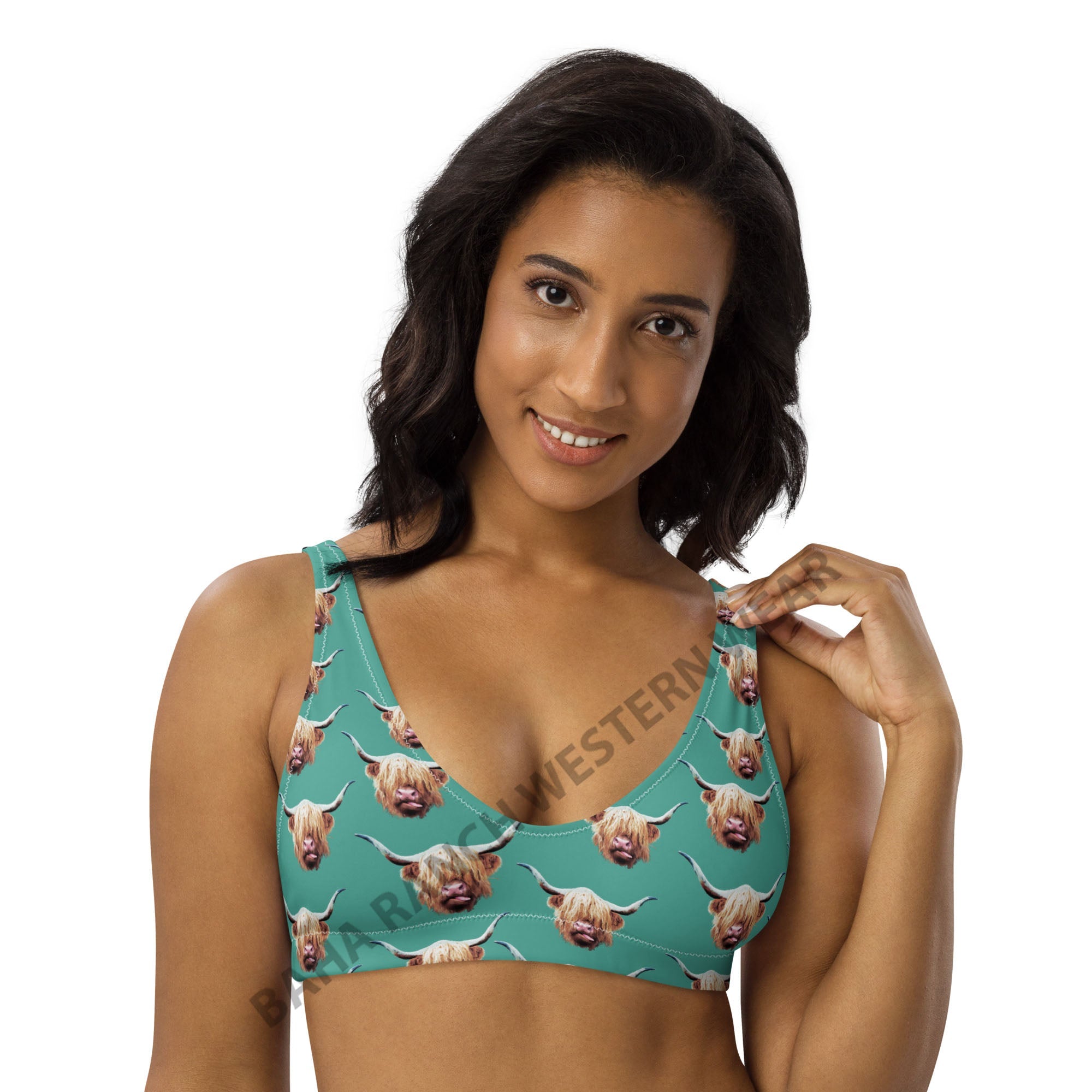 Baha Ranch Yeehaw Highland Cow Bikini Top