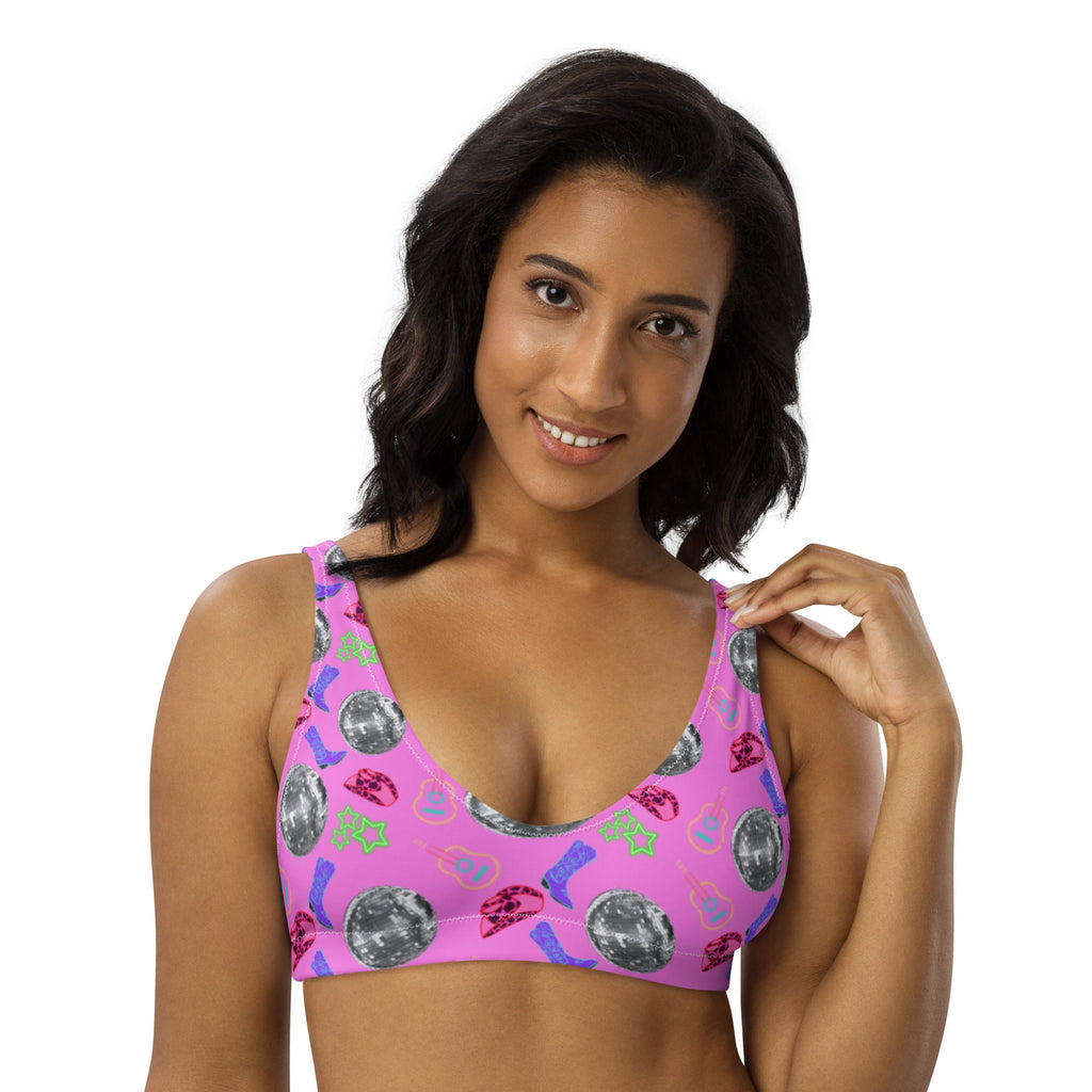 Baha Ranch Yeehaw Disco Cowgirl Bikini Top