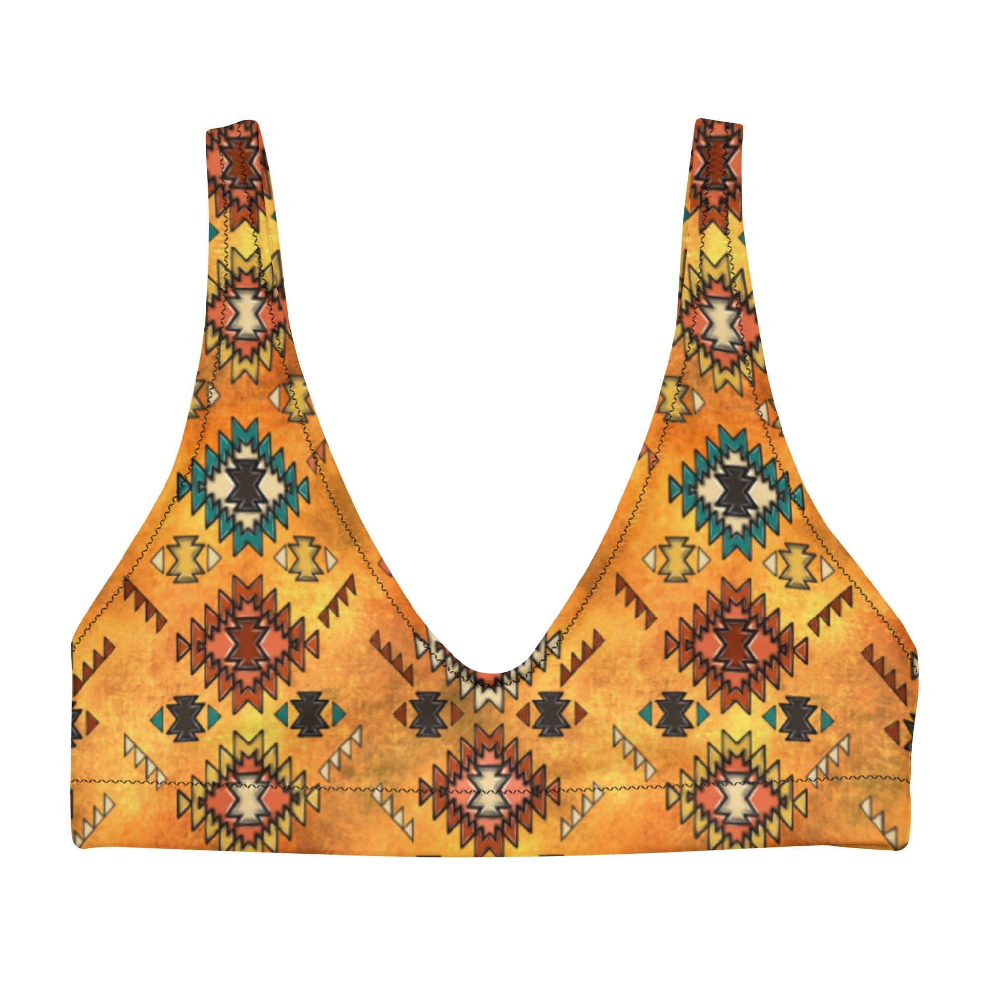Baha Ranch Yeehaw Golden Aztec Bikini Top