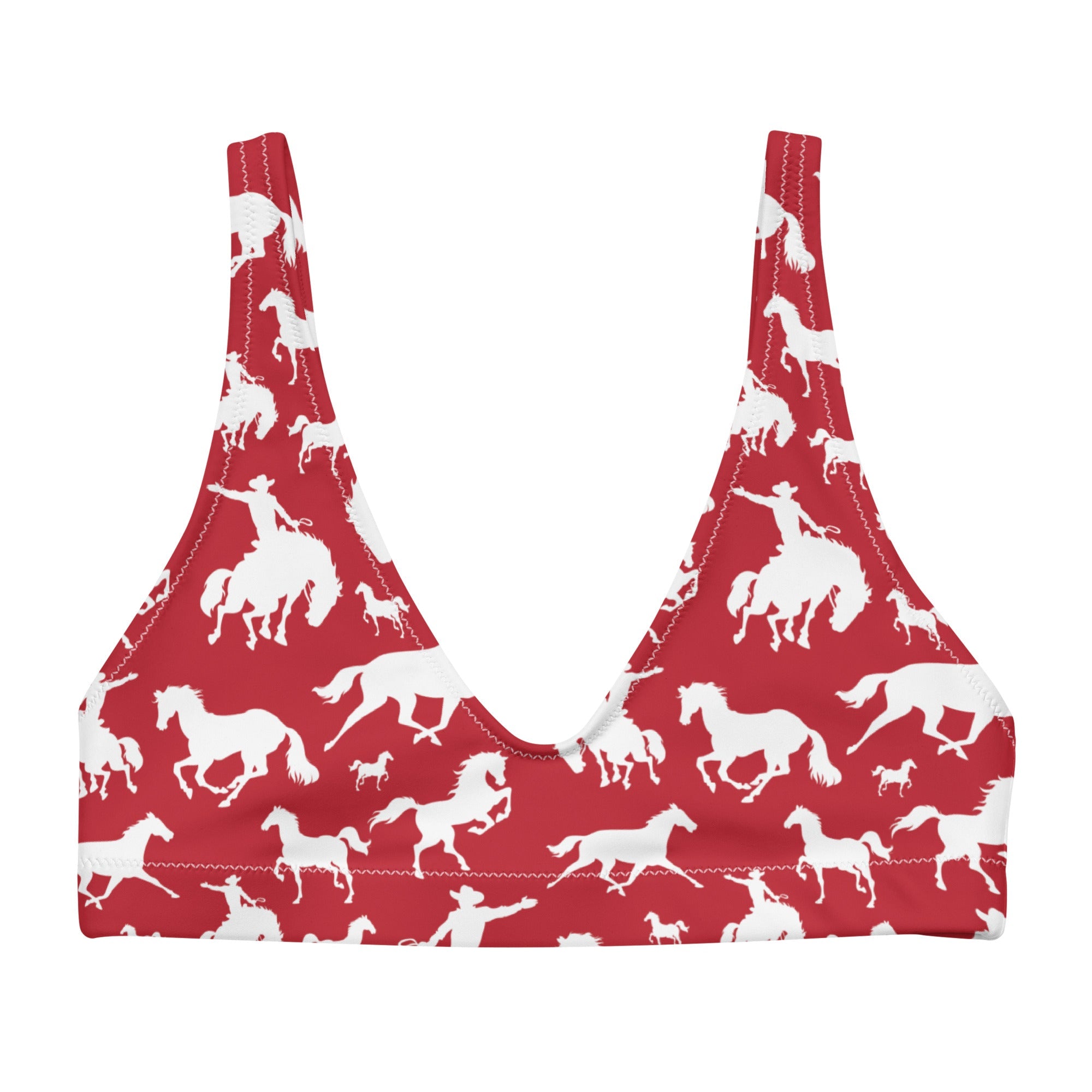 Baha Ranch Yeehaw Red Rodeo Cowboy Bikini Top