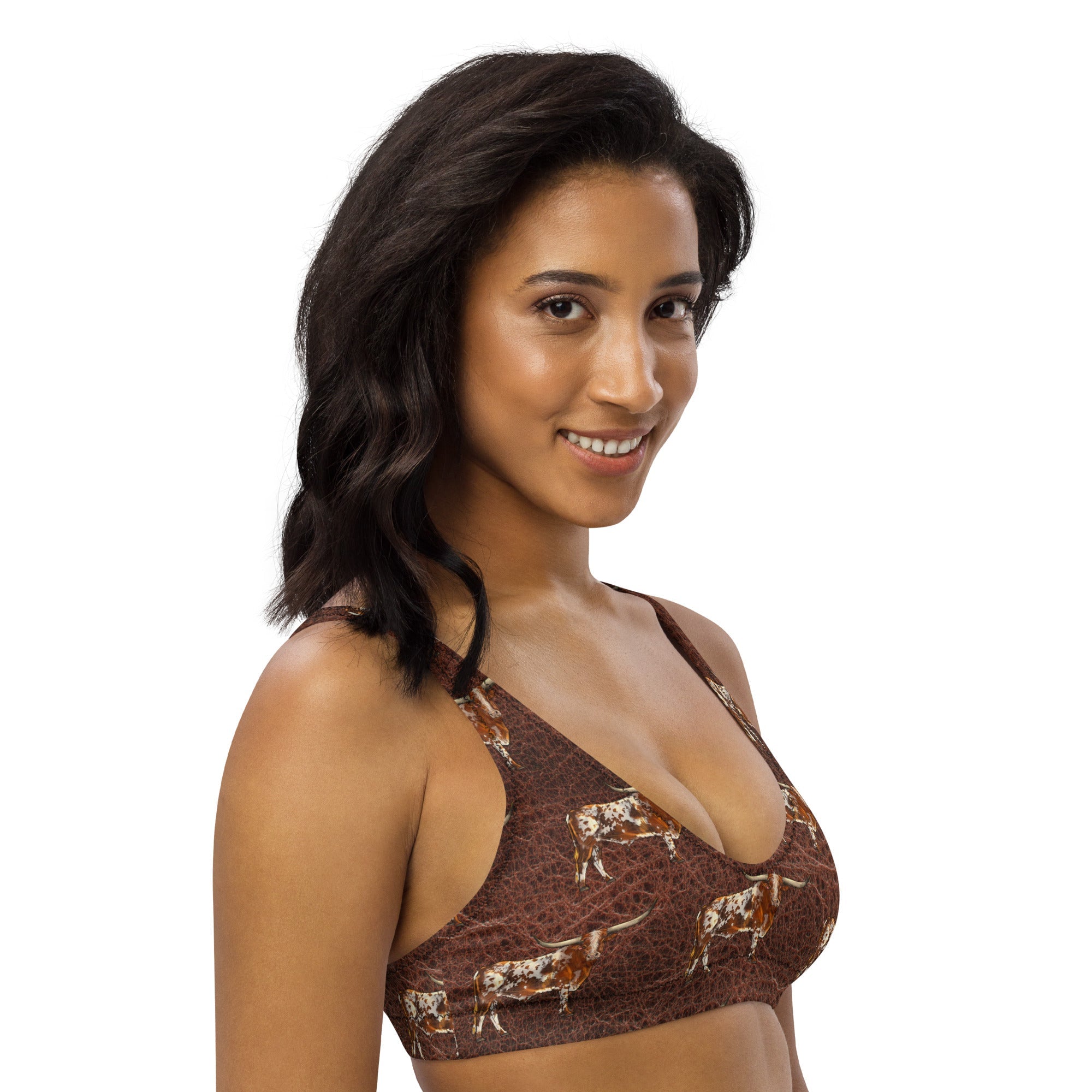Baha Ranch Yeehaw Leather & Longhorns Bikini Top
