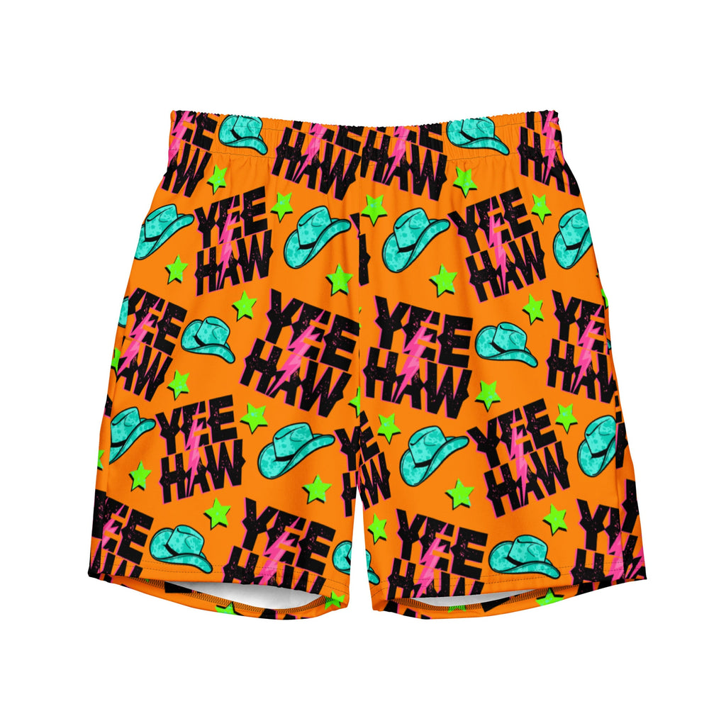 Baha Ranch Yeehaw Orange Men's Swim Trunks