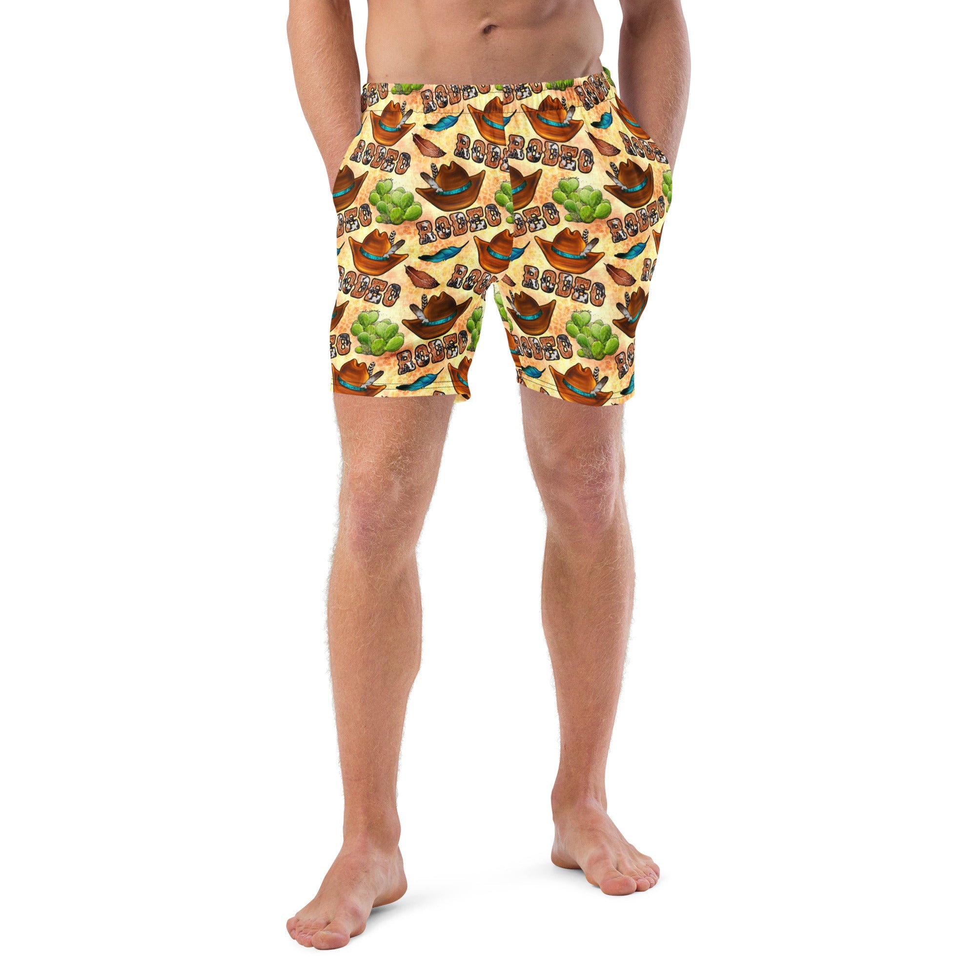 Baha Ranch Yeehaw Rodeo Fever Men's Swim Trunks
