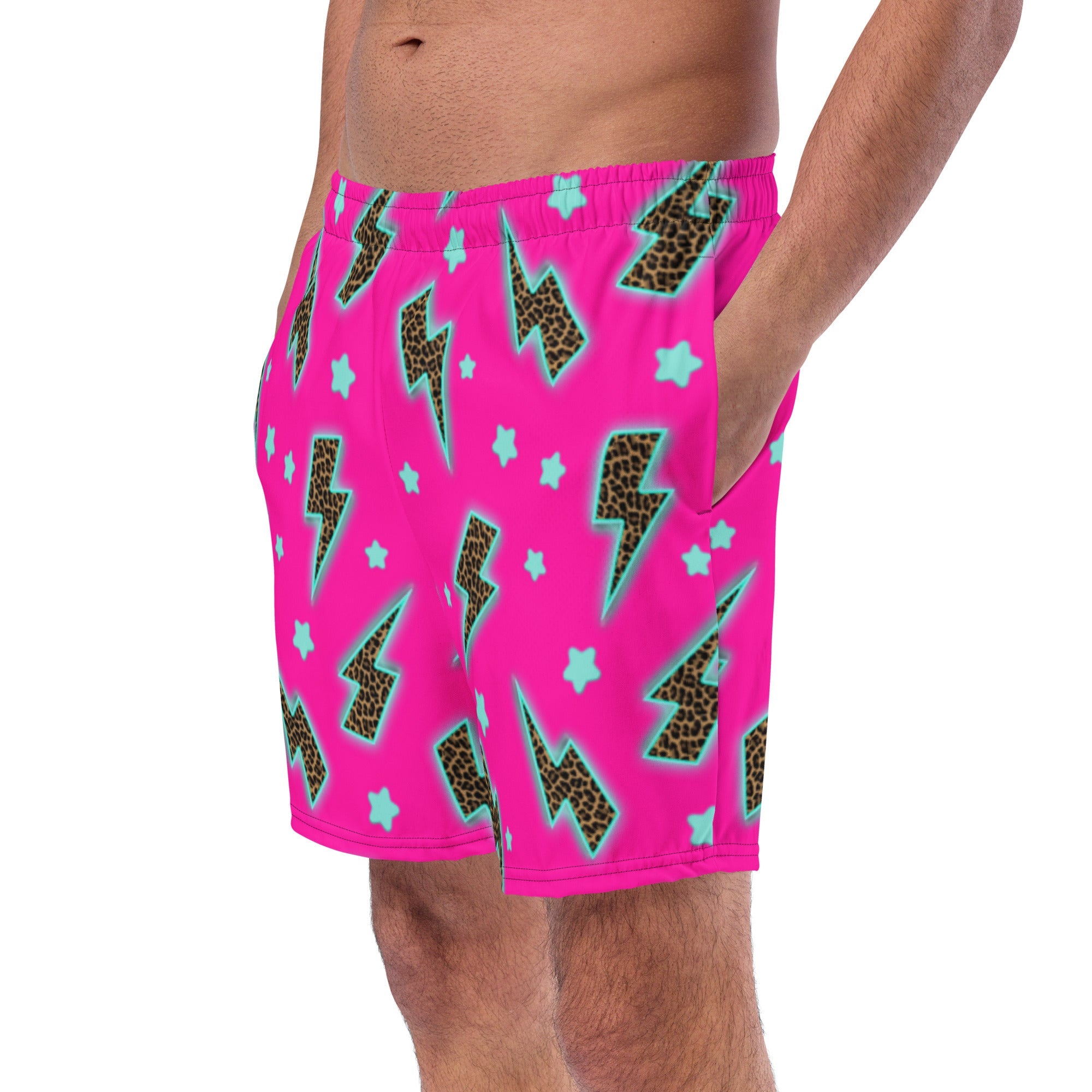 Baha Ranch Yeehaw Leopard Lightning Men's Swim Trunks