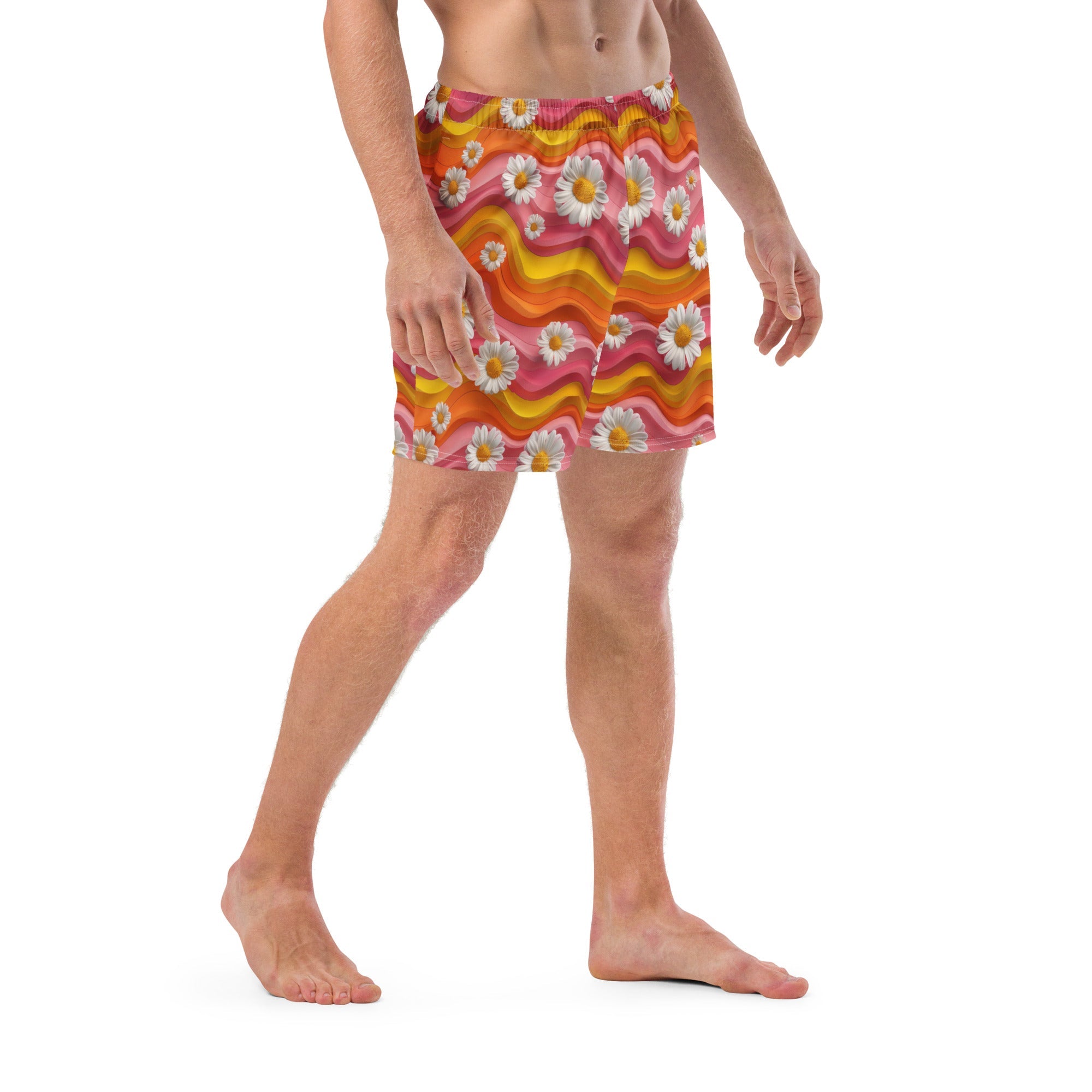Baha Ranch Yeehaw Groovy Floral Men's Swim Trunks