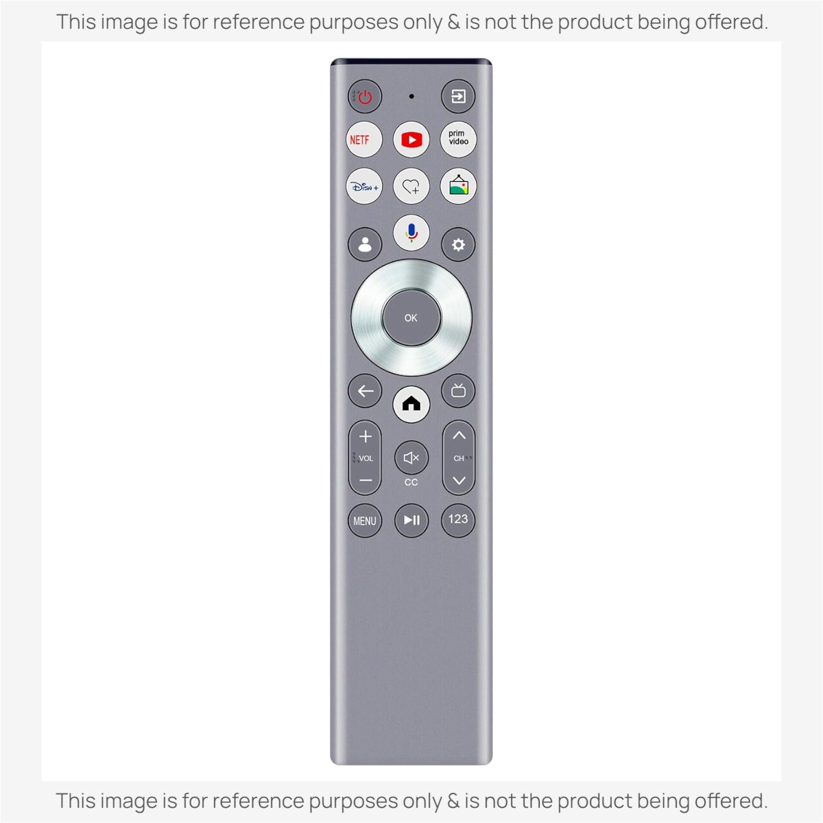 Substitute for Hisense ERF6G80H / ERF6A80 Google Voice TV Remote Control | A7, U8 Series [ERF6B80HL]