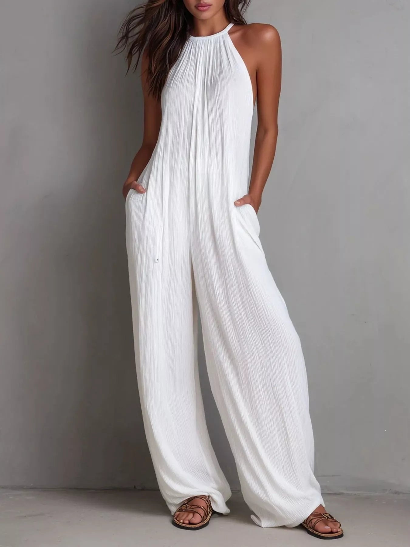 Sleeveless Wide-Leg Jumpsuit