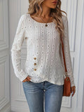 Eyelet Round Neck Blouse
