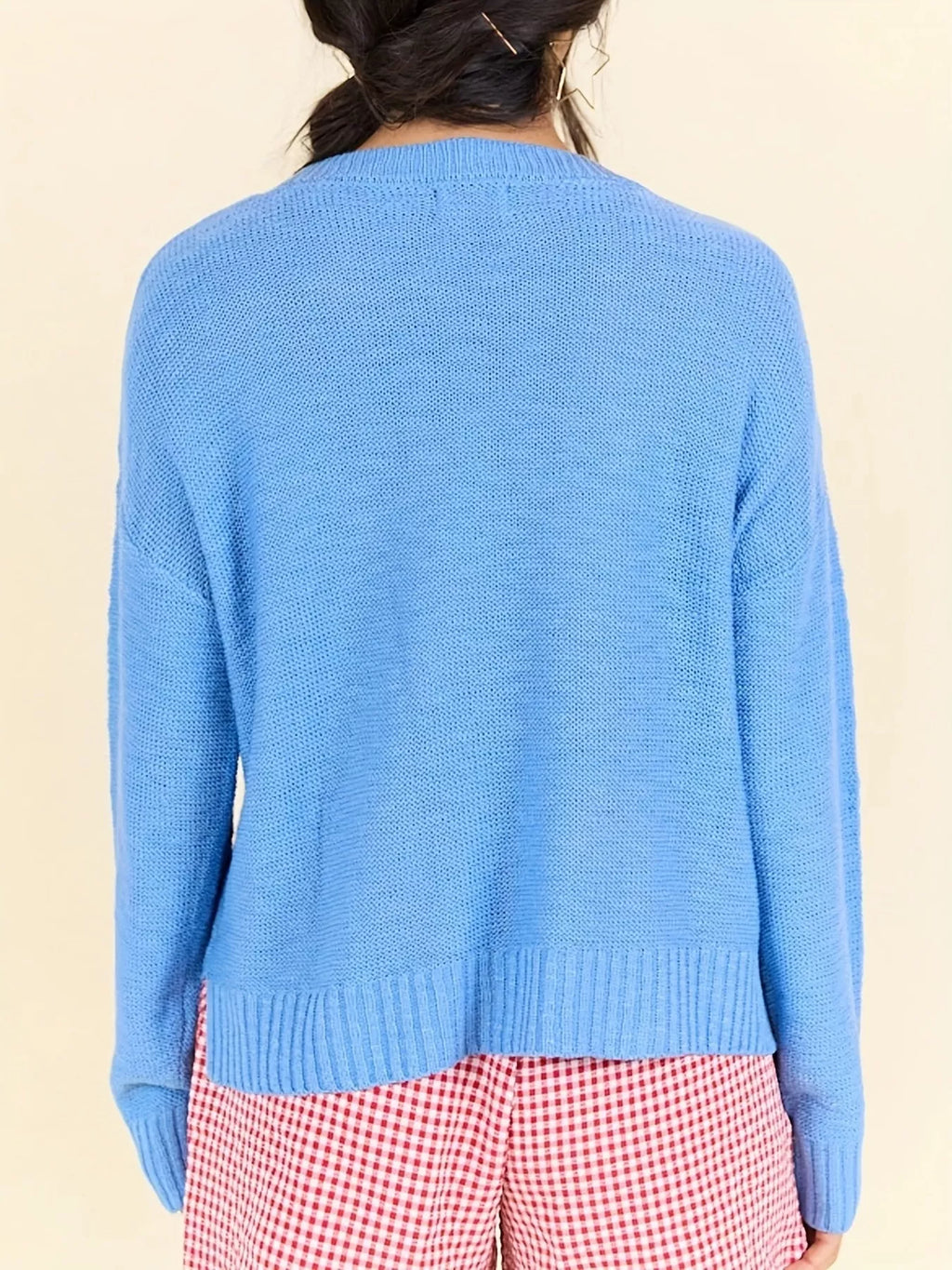Stars and Stripes Patriotic Drop Shoulder Sweater