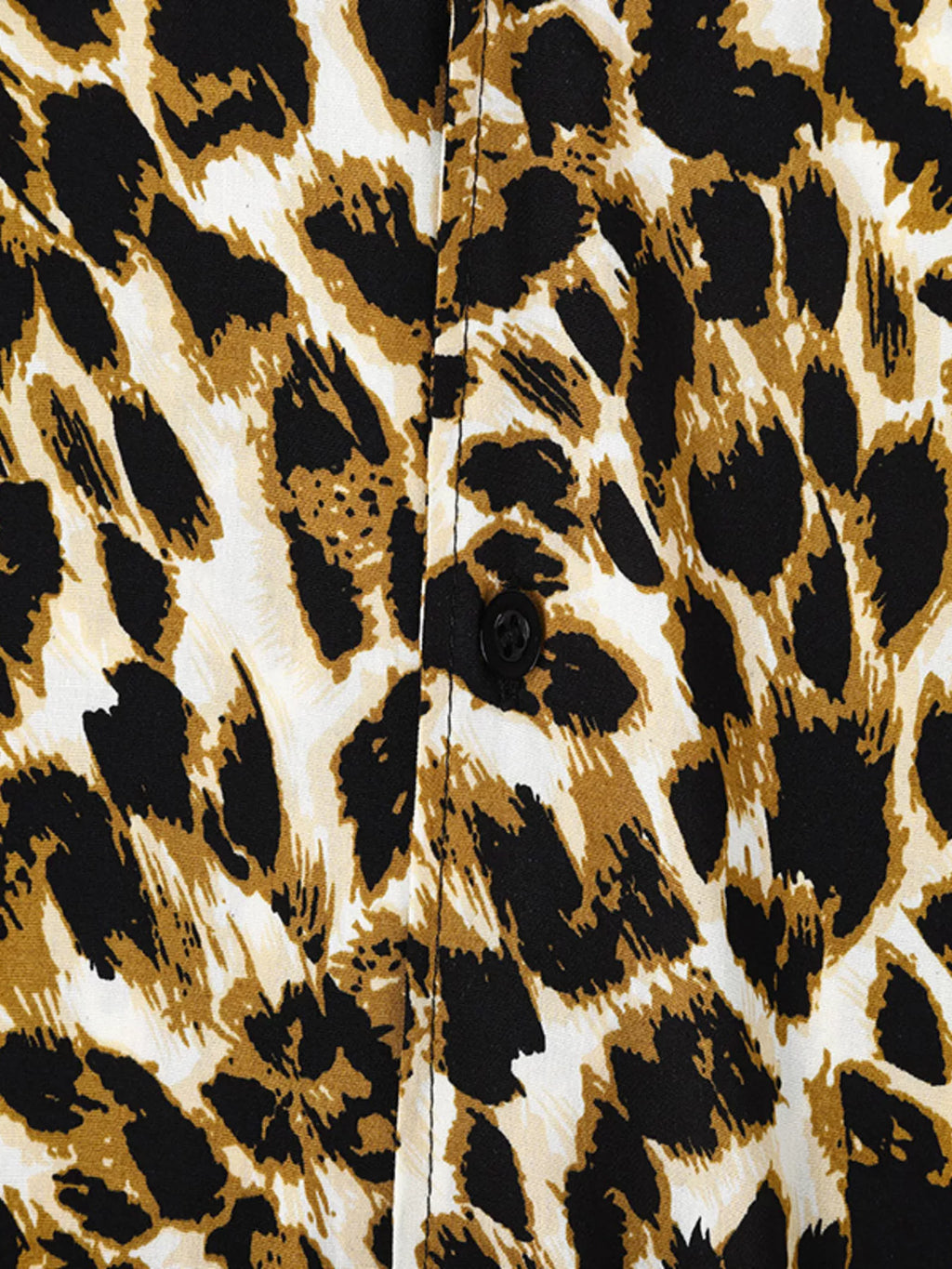 Men's Full Size Leopard Print Short Sleeve Shirt Plus Size