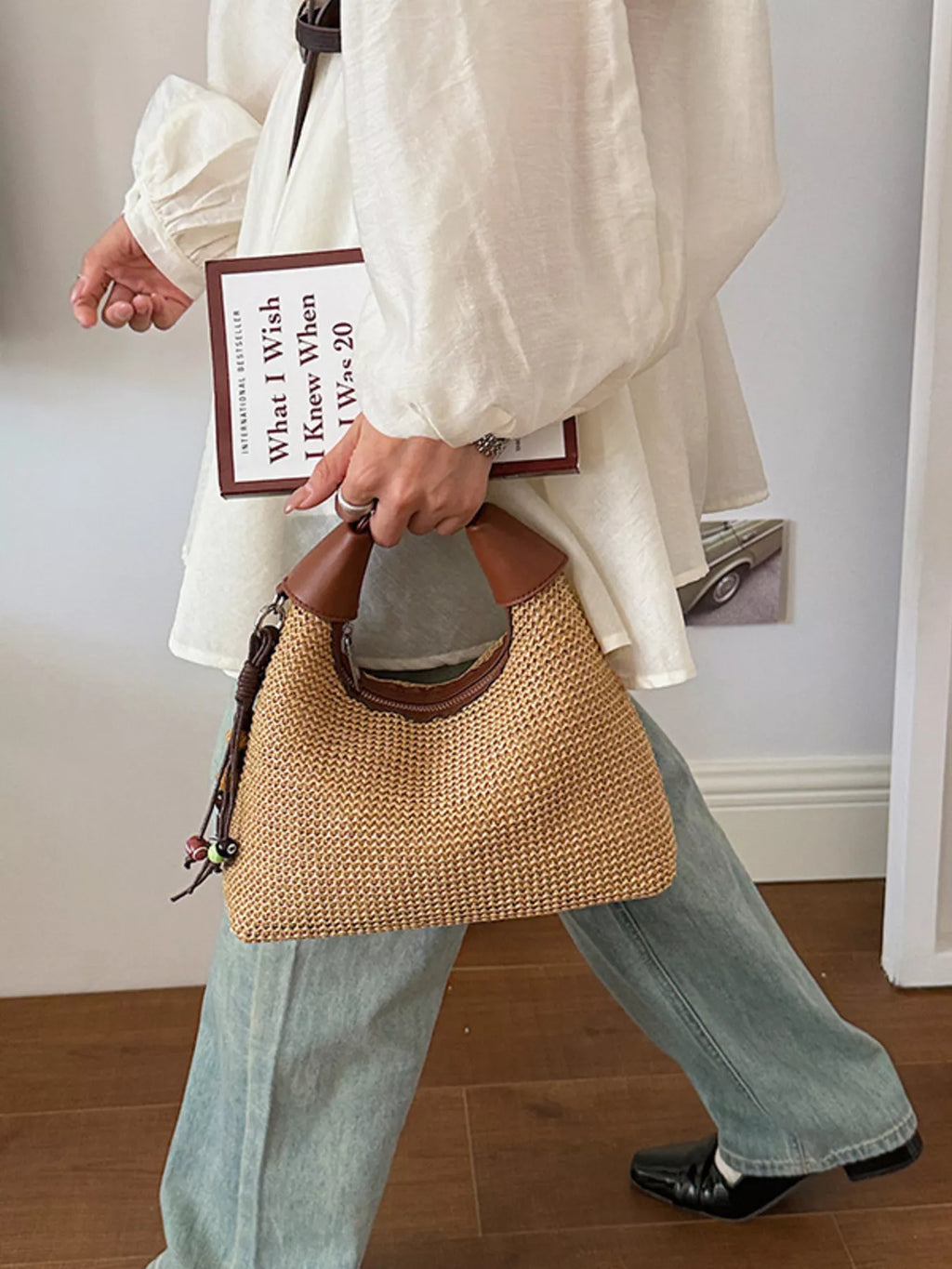 Woven Straw Crossbody Bag