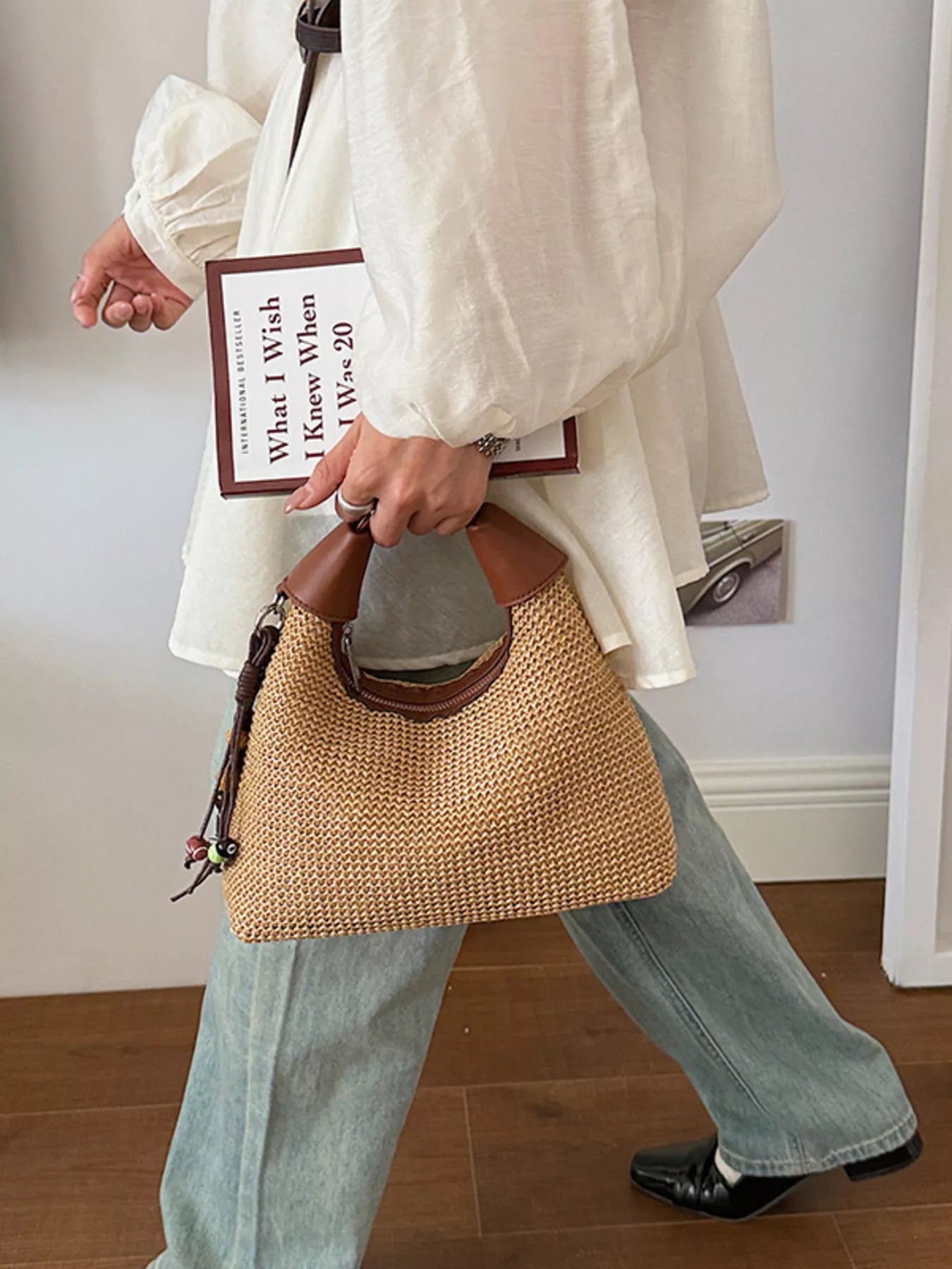 Woven Straw Crossbody Bag