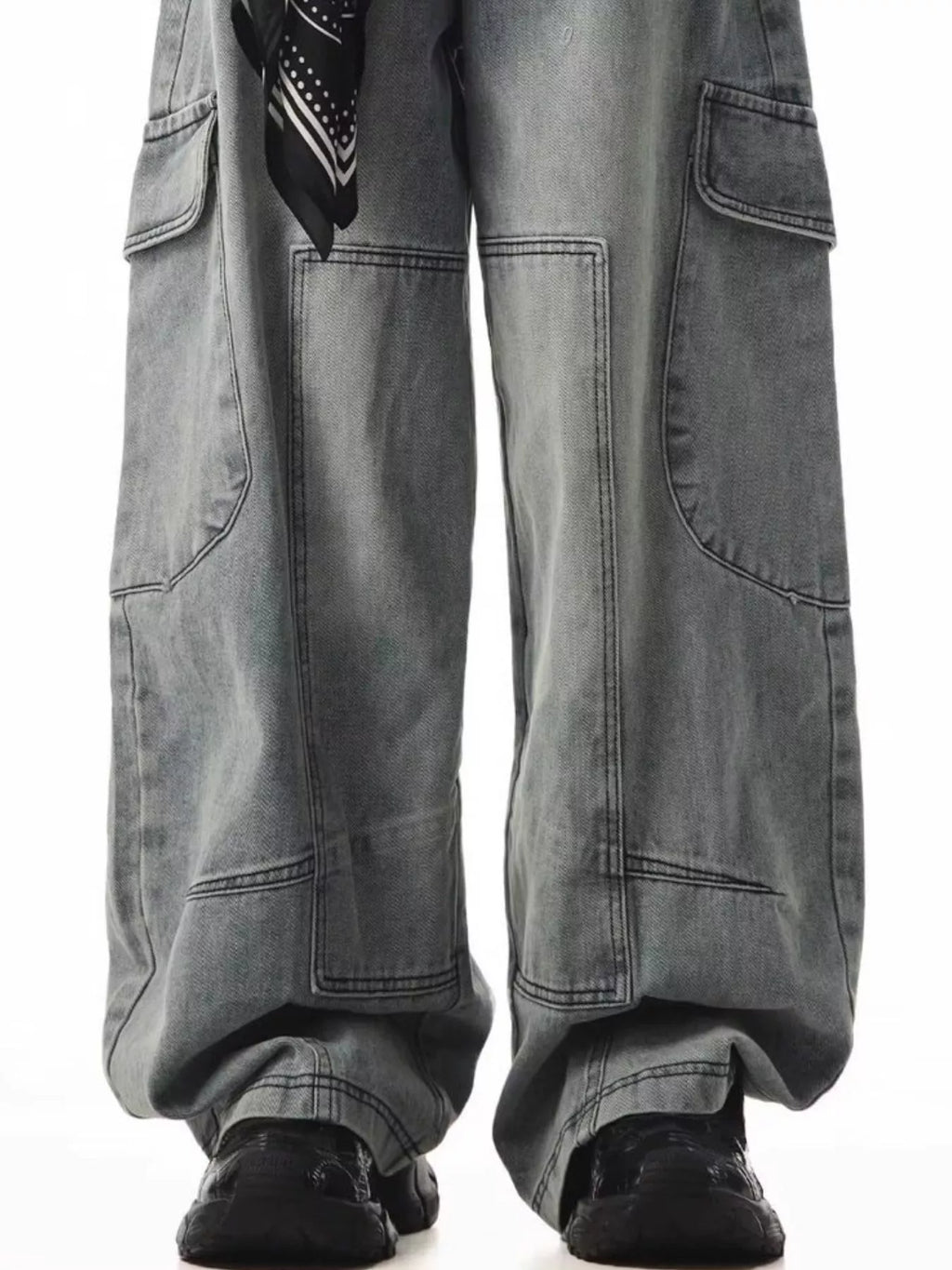 Men's Full Size Loose Fit Cargo Jeans Plus Size