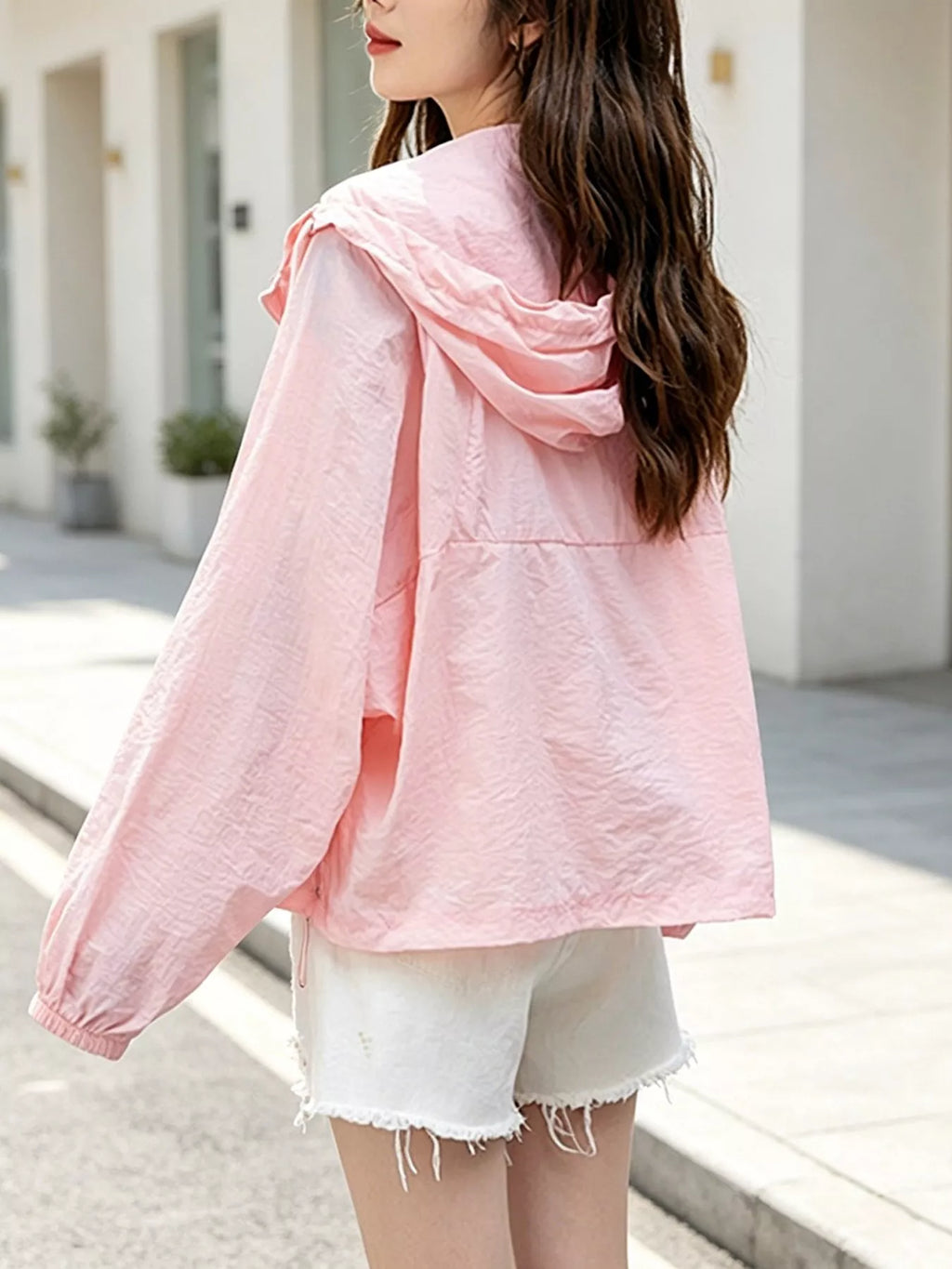 Lightweight Hooded Zip Up Jacket