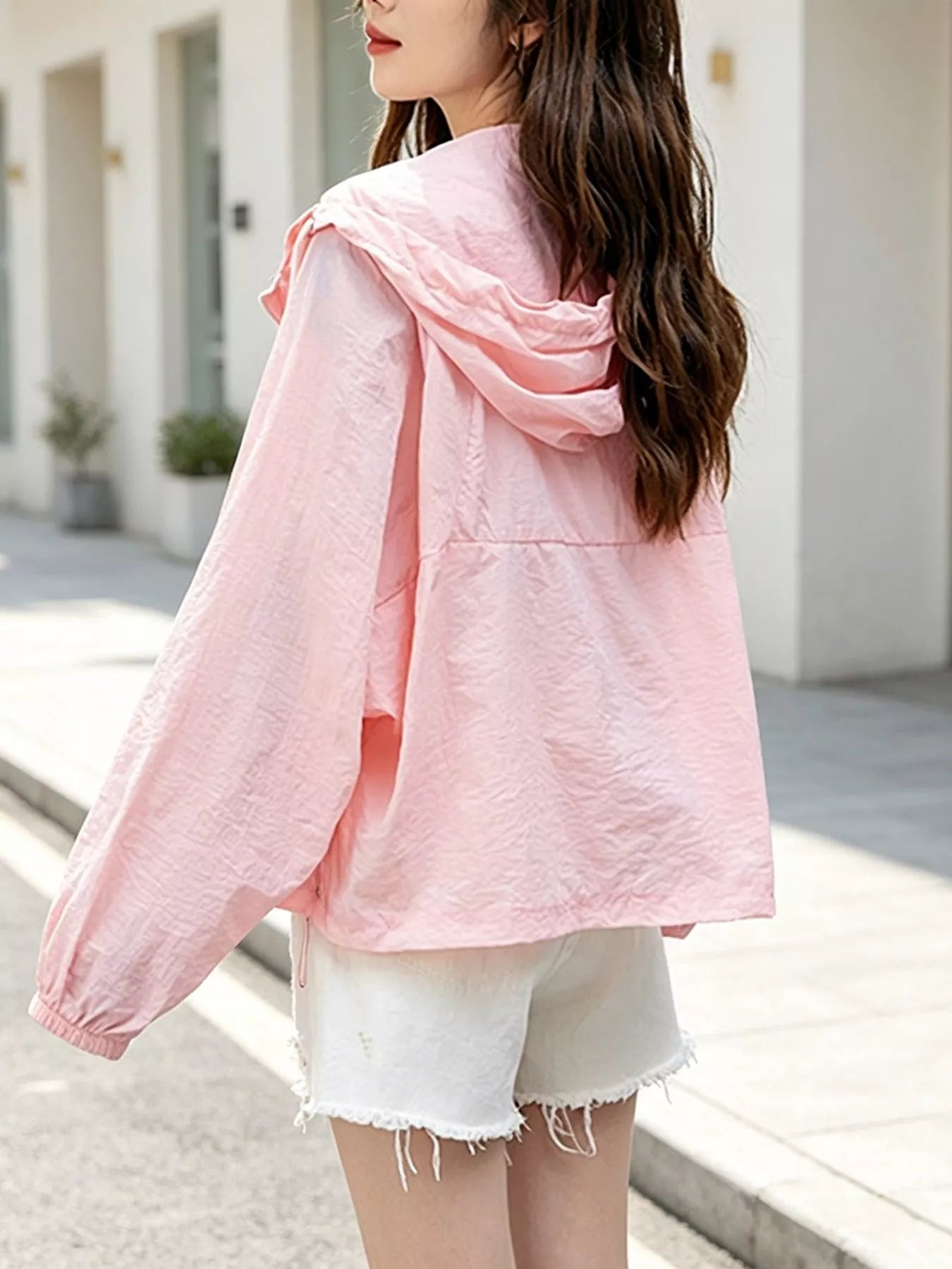 Lightweight Hooded Zip Up Jacket