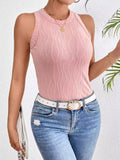 Textured Round Neck Tank Top