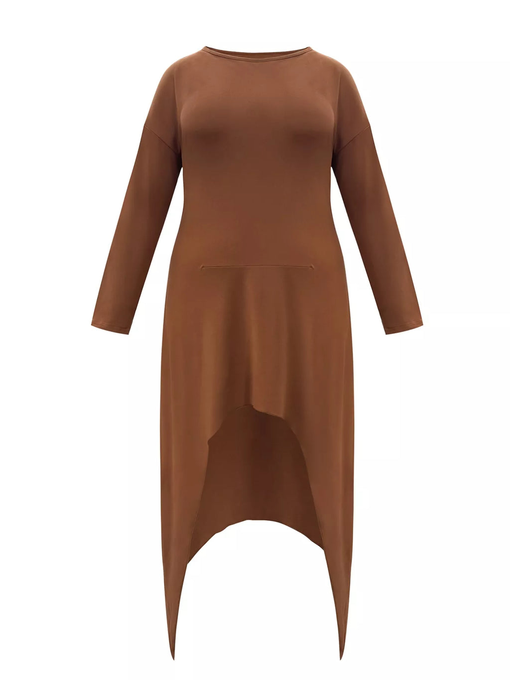 Plus Size Leopard Print Asymmetrical Hem Midi Dress