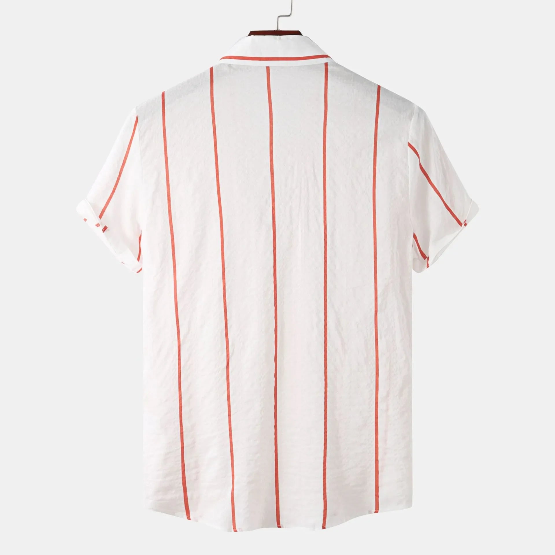 Men's Plus Size Casual Striped Short Sleeve Button Down Shirt
