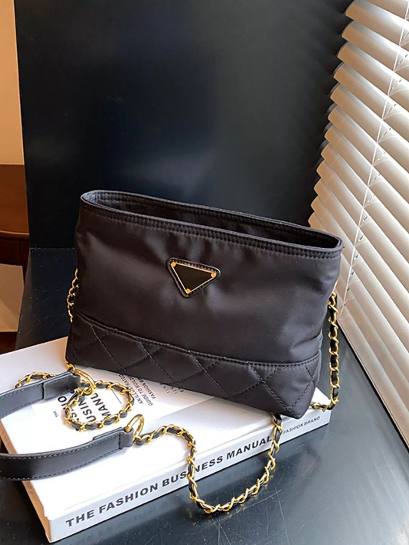 Quilted Crossbody Bag with Chain Strap