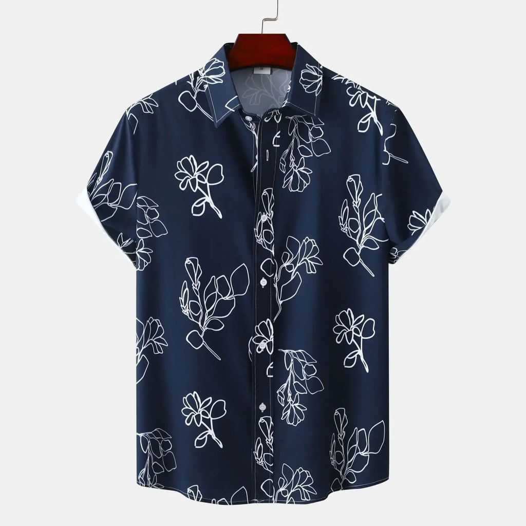 Men's Plus Size Printed Short Sleeve Casual Shirt