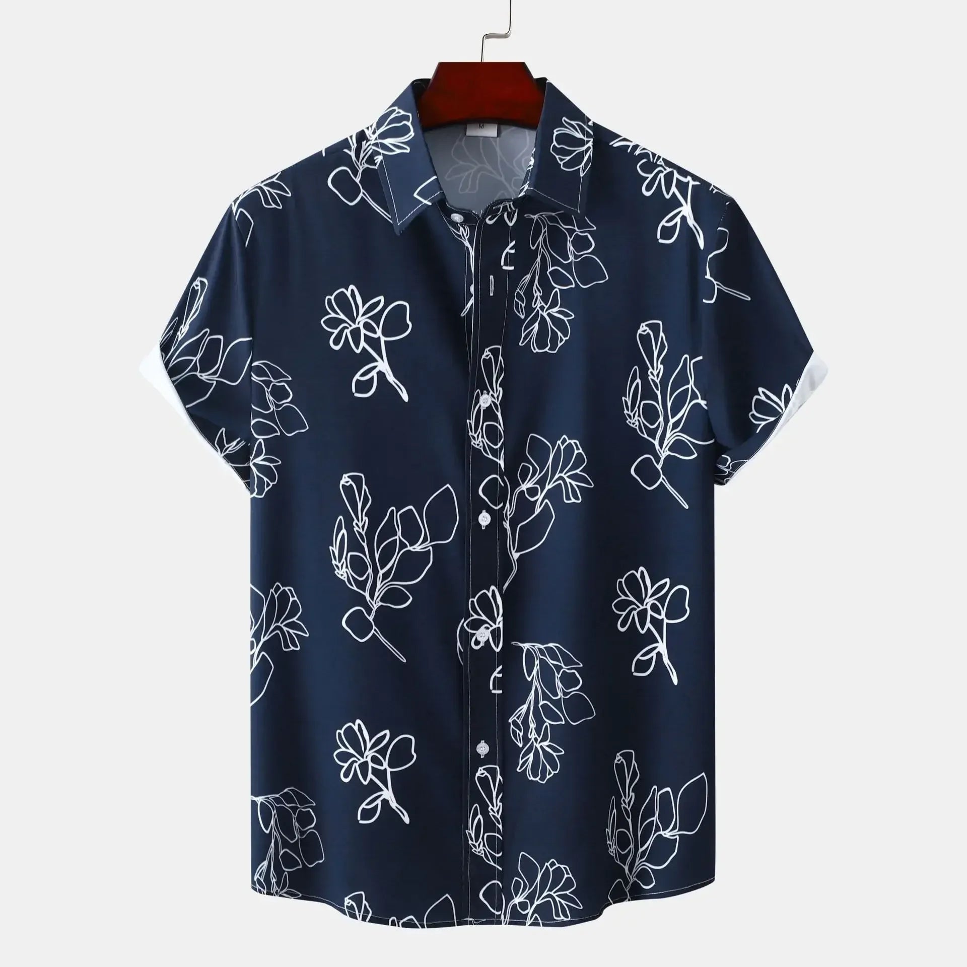 Men's Plus Size Printed Short Sleeve Casual Shirt