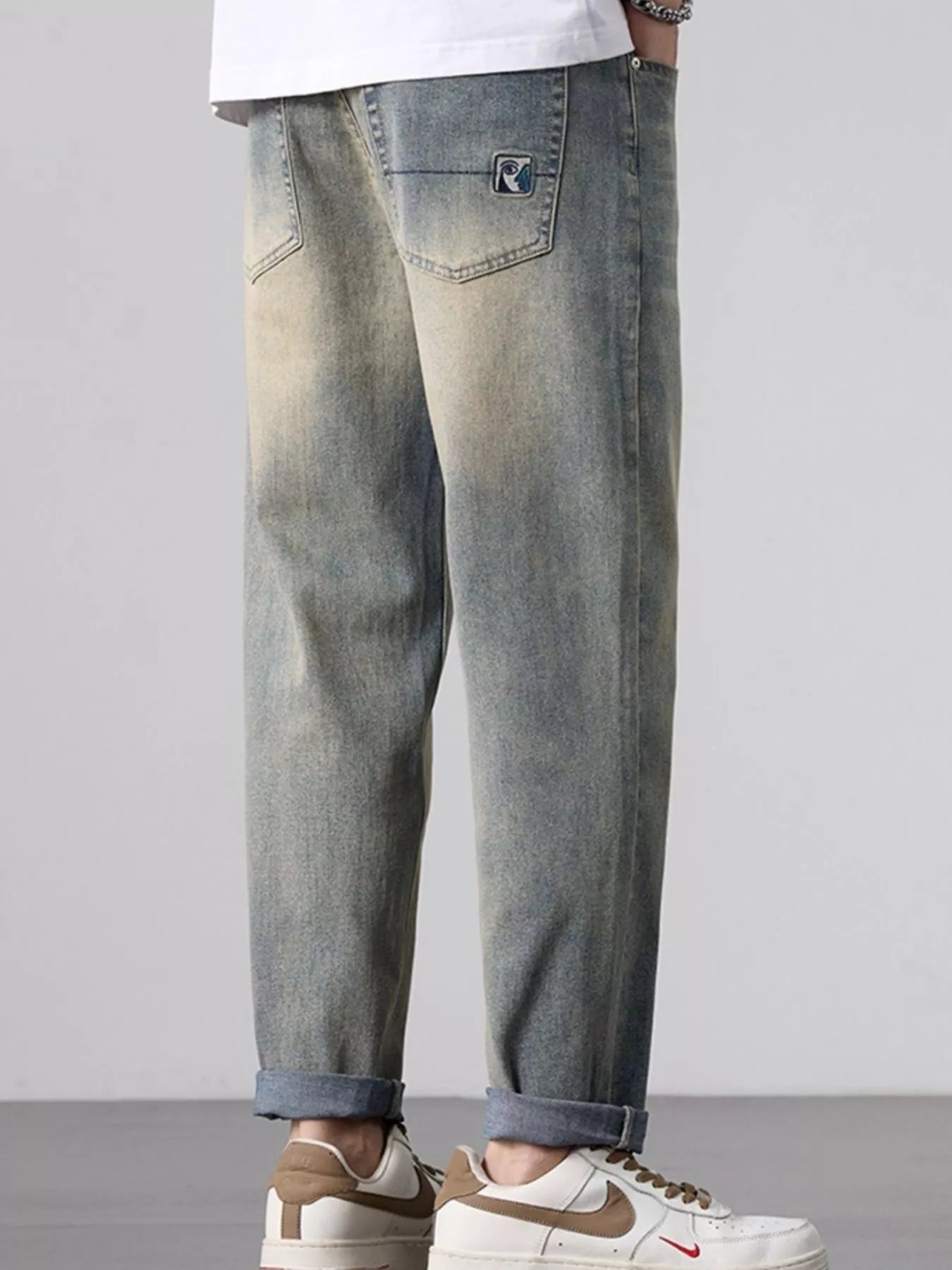 Men's Wash Straight Leg Jeans