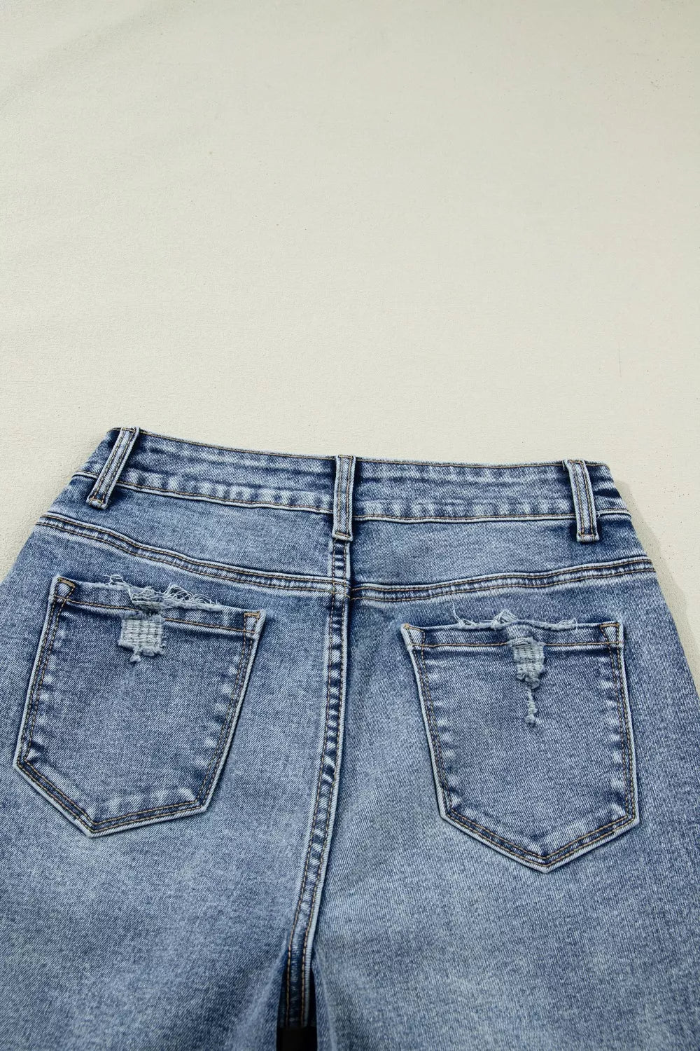 Cuffed Straight Loose Jeans
