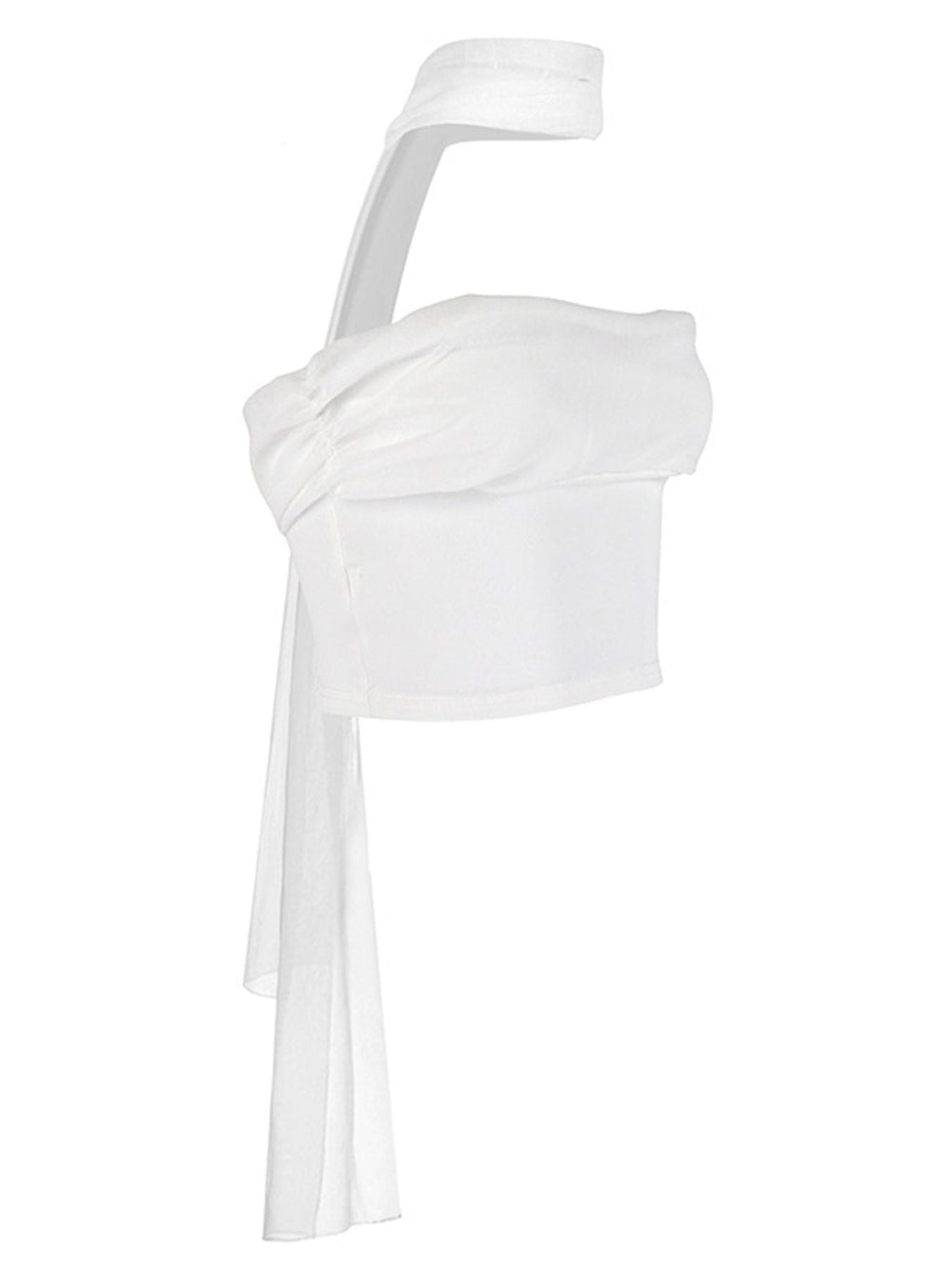 Ruched Tube Top with Scarf