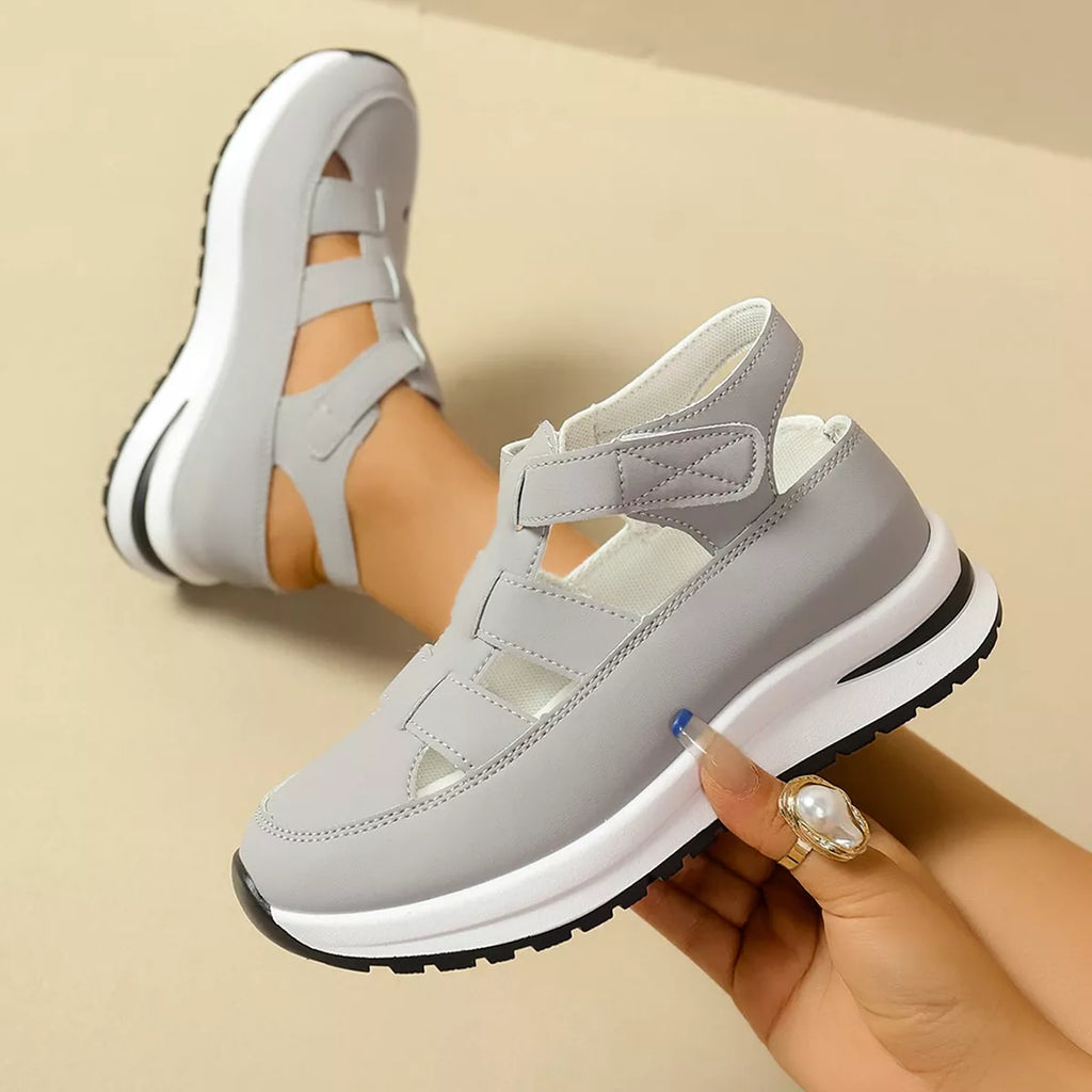 Cutout Round Toe Platform Sandals